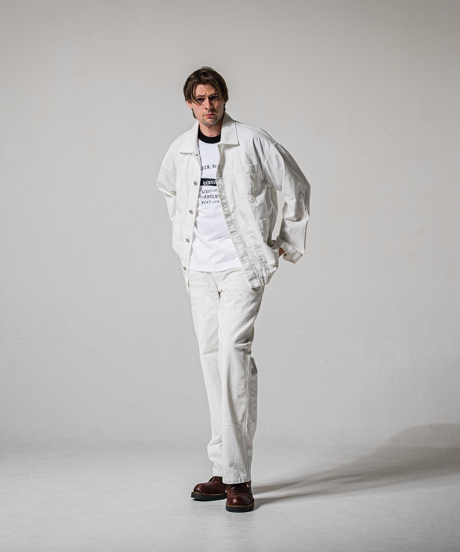 DOUBLE KNEE PT / RC39-ST-041 / ダブルニーワイドデニムパンツ / ホワイトユーズド (2月中旬入荷予定)