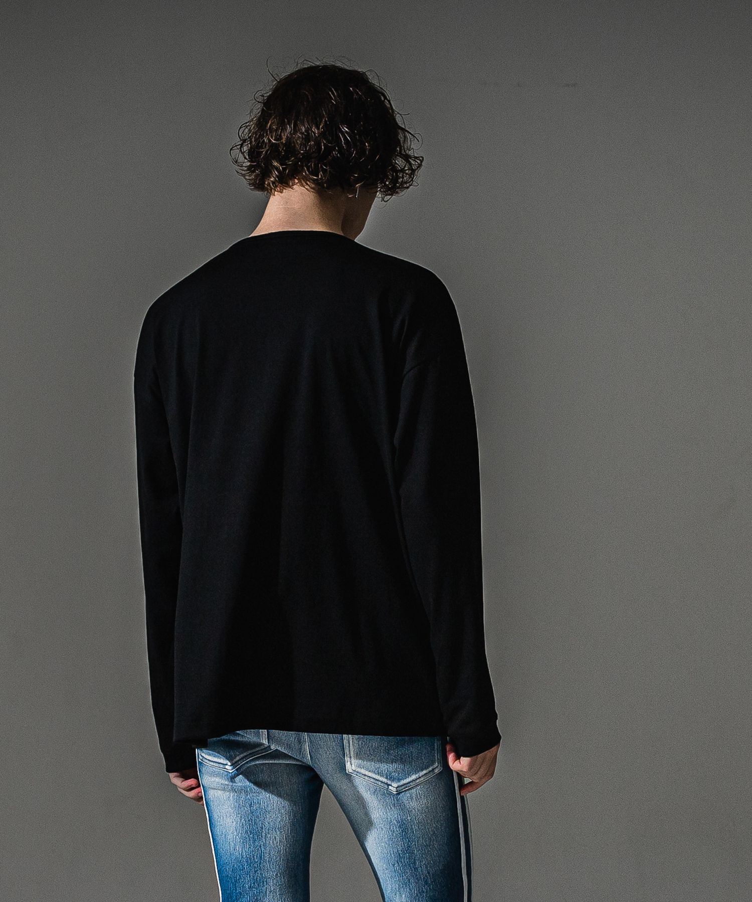UK OVER LONGSLEEVE TEE / RC41-T-002 / オーバーサイズ長袖ロゴプリントTシャツ / ブラック (7月中旬入荷予定)