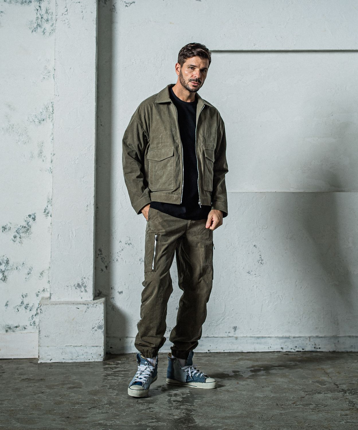 DAVID CARGO PANTS / RC35-ST-040 / ミリタリー裾ゴムカーゴパンツ / ヴィンテージカーキ