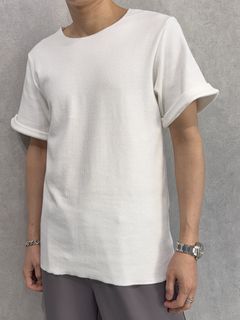 CUT OFF THERMAL TEE / RC39-T-003 / サーマルロールアップTシャツ / ホワイト