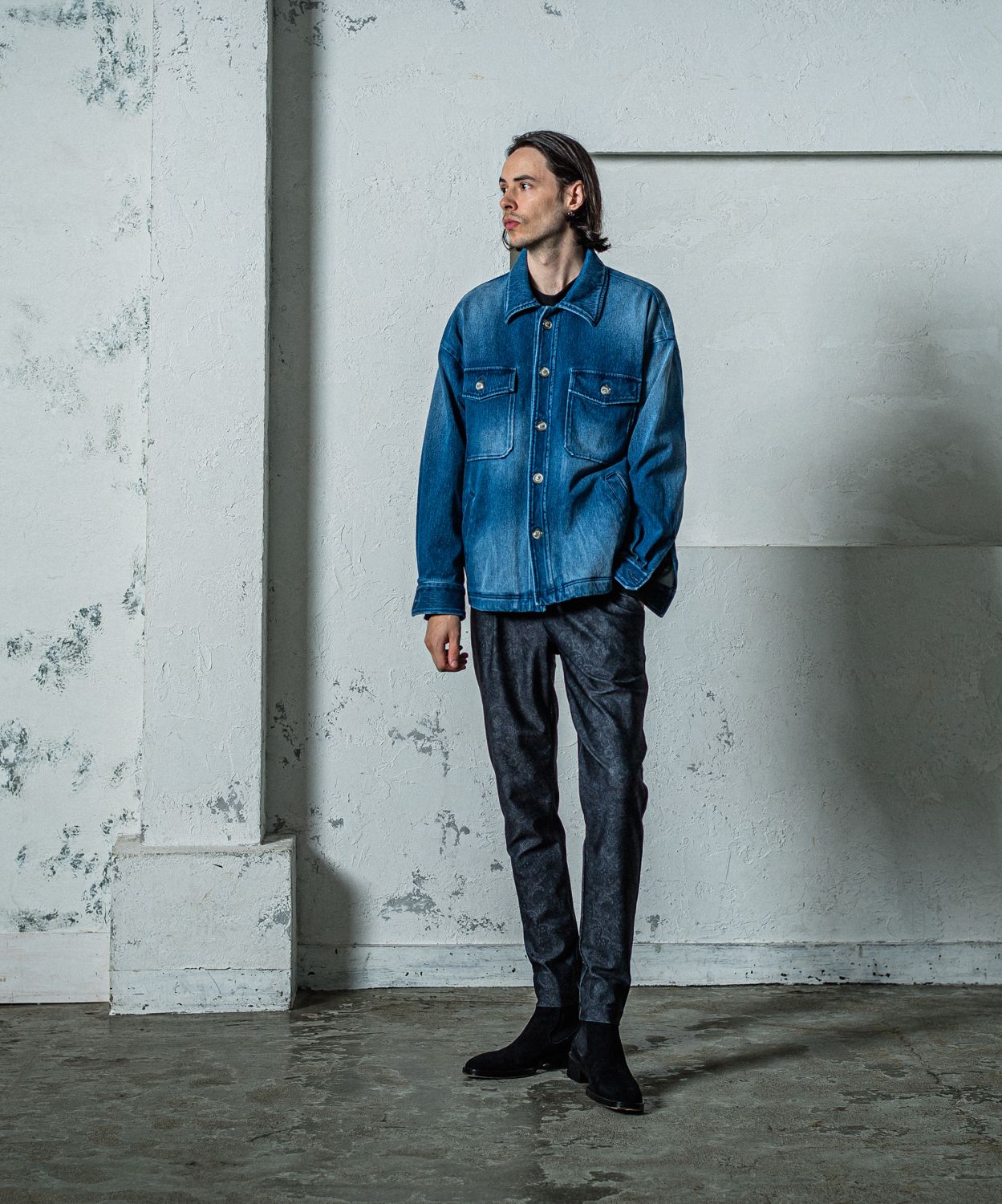 CHRIS EASY TUCK PANTS / RC35-ST-016T / イージータックパンツ / ペイズリーブラック