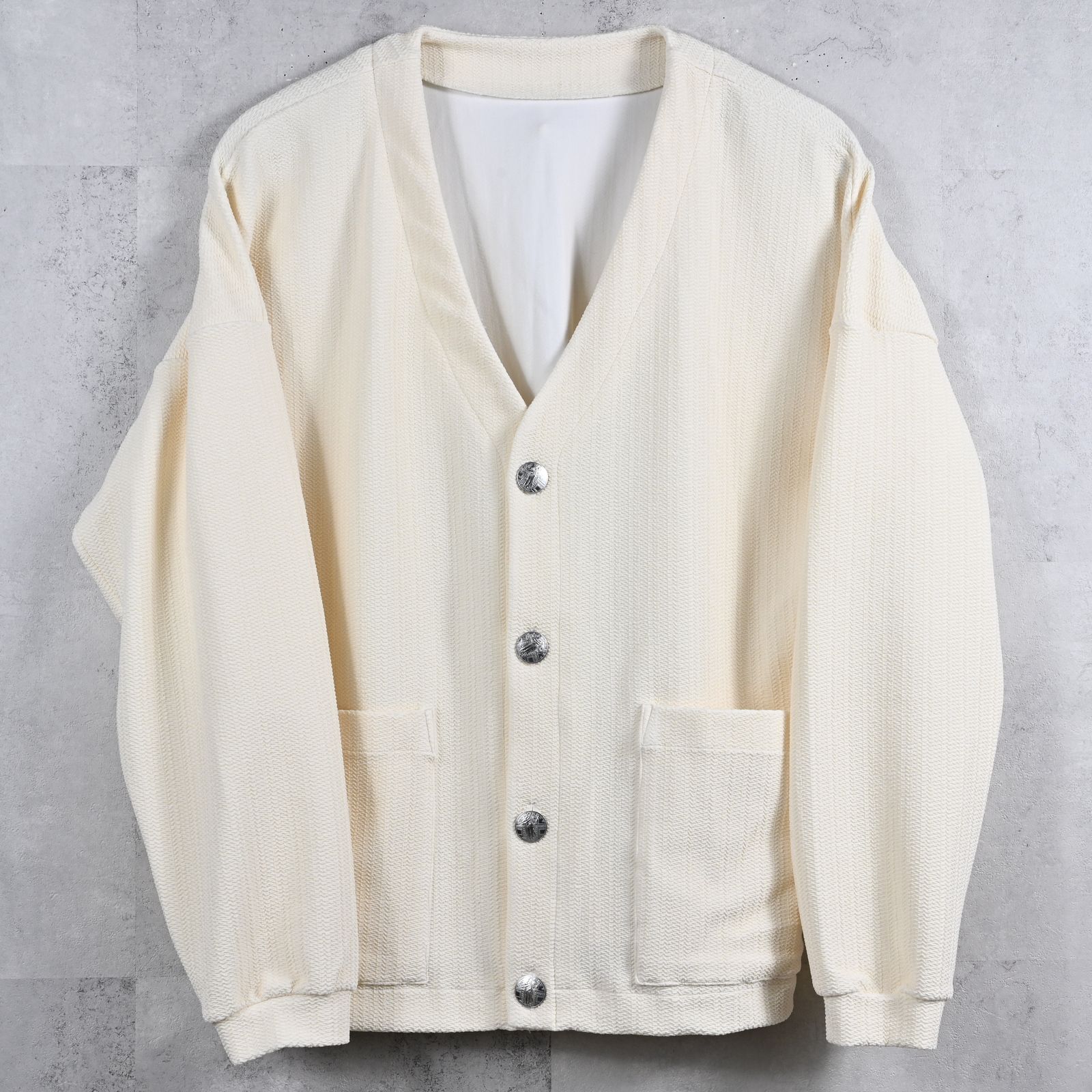 BLISTER KNIT C/D / RC39-C-005 / ブリスターニットカーディガン / オフホワイト (1月下旬入荷予定)