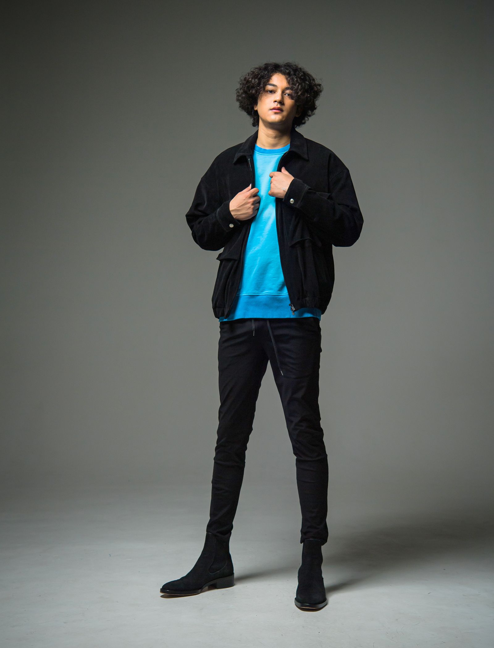 CORDUROY FW JACKET / RC29-JK-005 / コーデュロイジャージブルゾン / ブラック