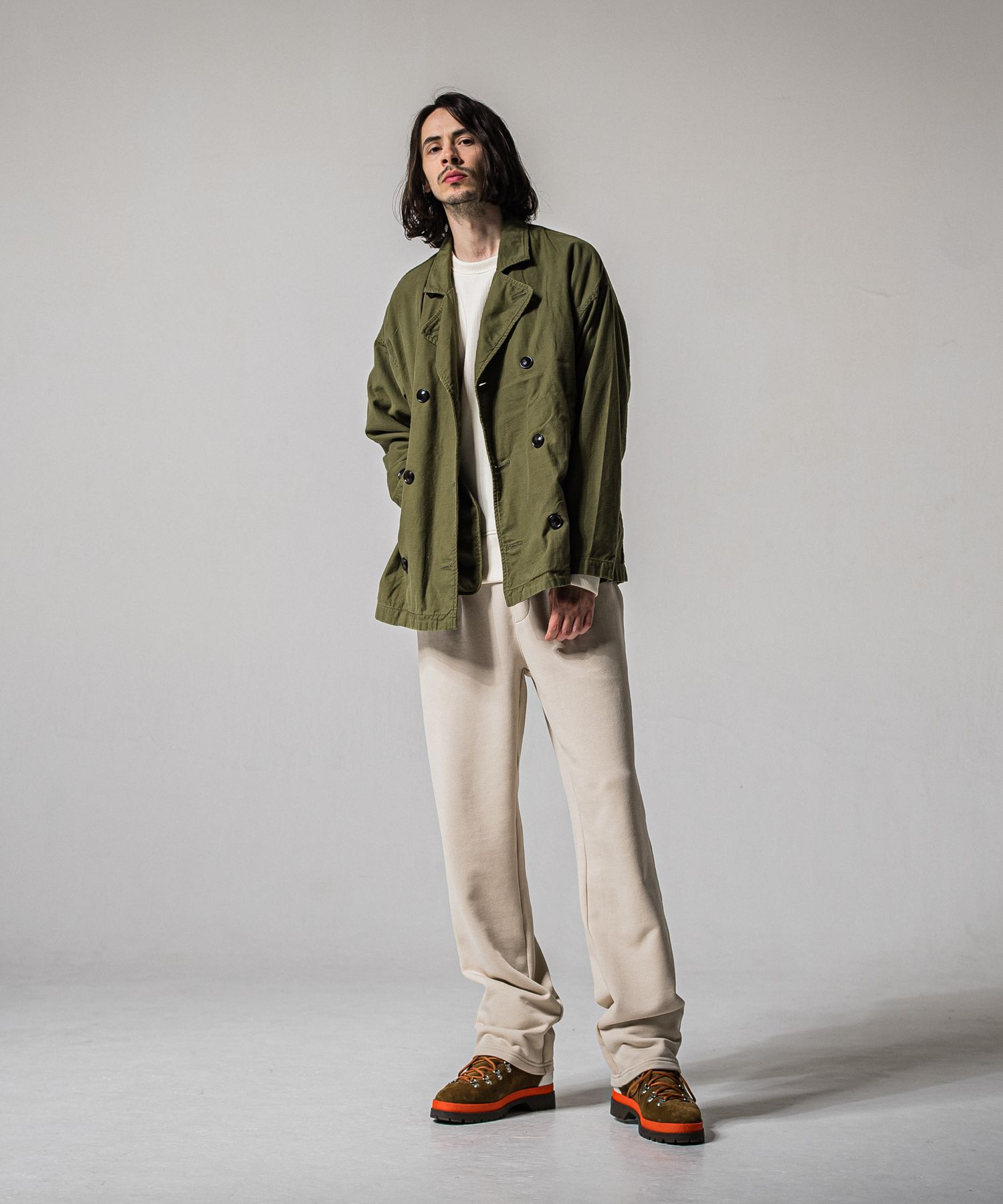 HF URAKE WIDE TUCK PANTS / RC39-ST-016WT / 高機能スウェットワイドタックパンツ / グレージュ (1月中旬入荷予定)