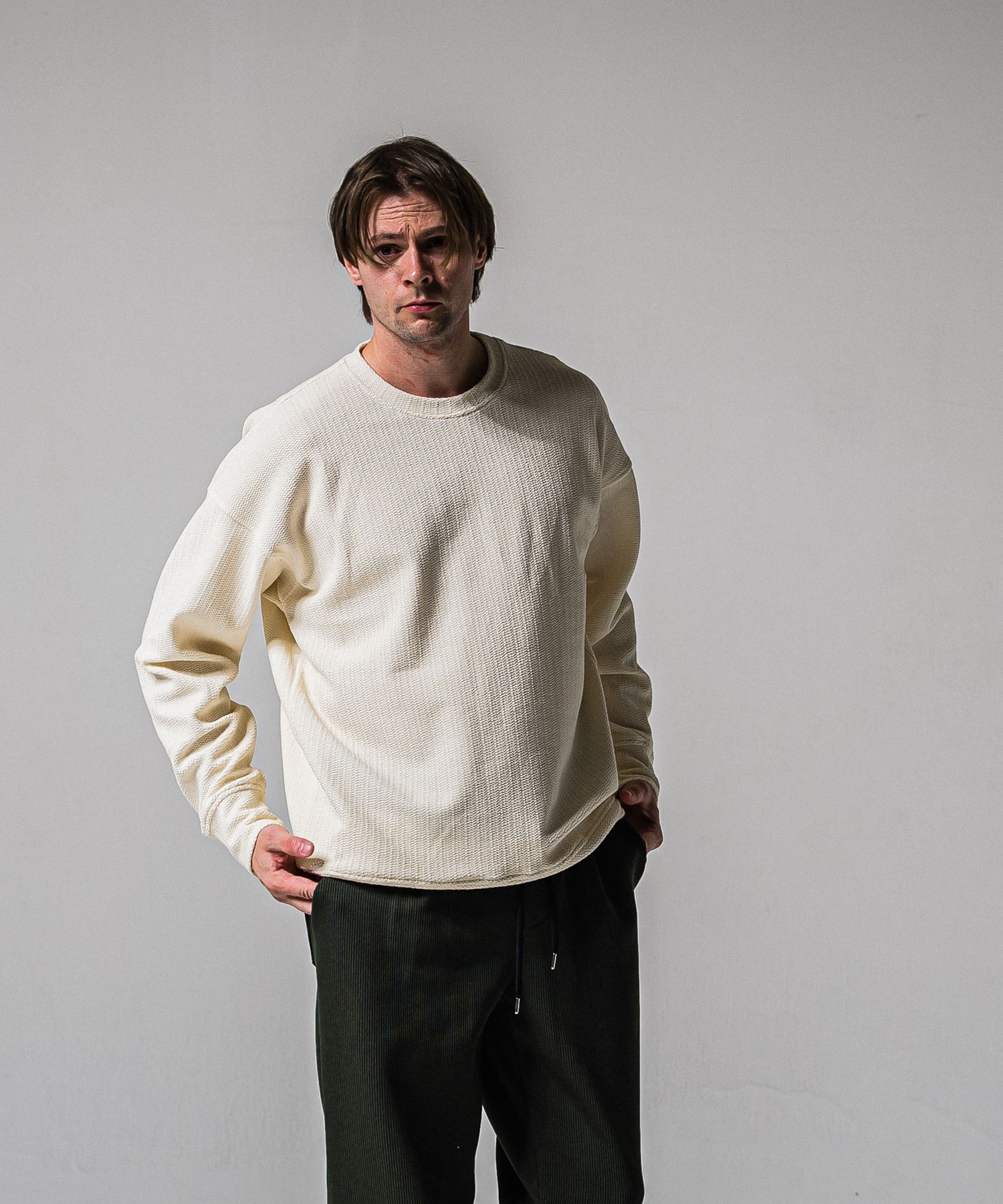 BLISTER TRAINER / RC39-C-004 / ブリスターニットトレーナー / オフホワイト (1月中旬入荷予定)