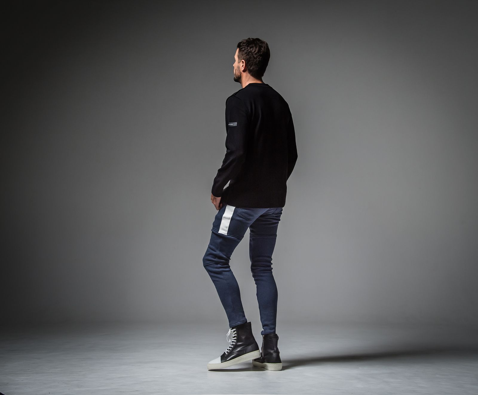 OUT SEAM SWEATER / RC30-K-001 / アウトシームニット / ブラック