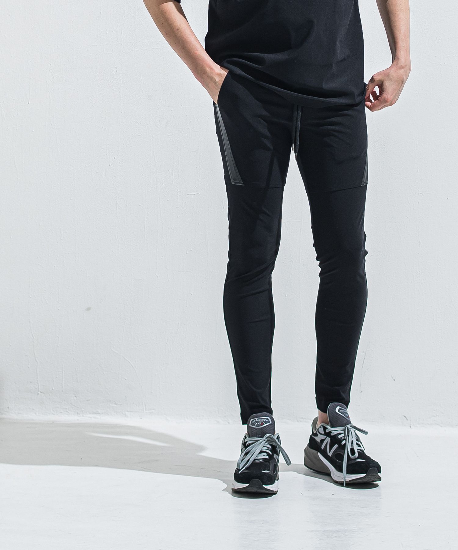 TYLER NYLON PANTS / RC40-ST-026 / レザーラインナイロンパンツ / ブラック (5月中旬入荷予定)