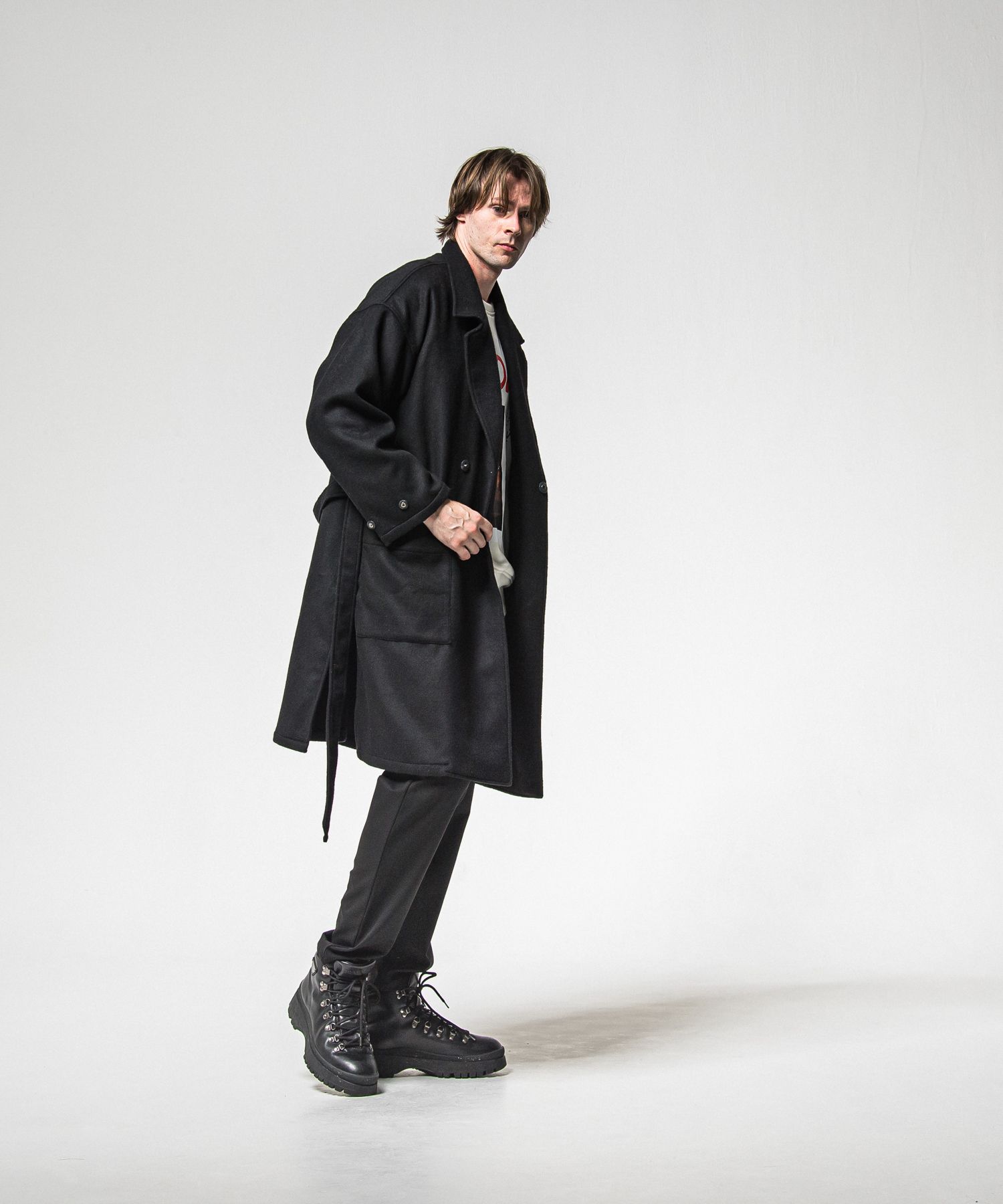 GOWN OVER COAT / RC38-JK-004 / オーバーサイズガウンコート / ブラック (11月上旬入荷予定)