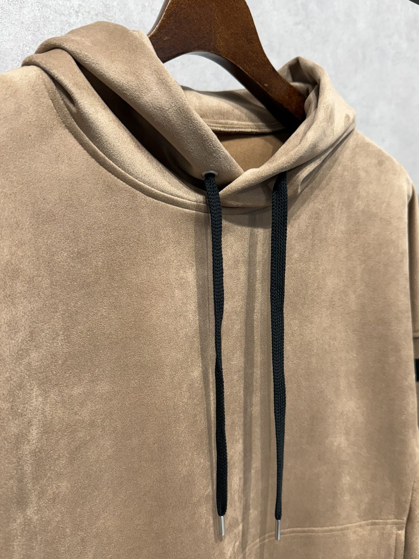 SUEDE LOOSE HOODIE / RC38-C-006 / スエードパーカー / ブラウン
