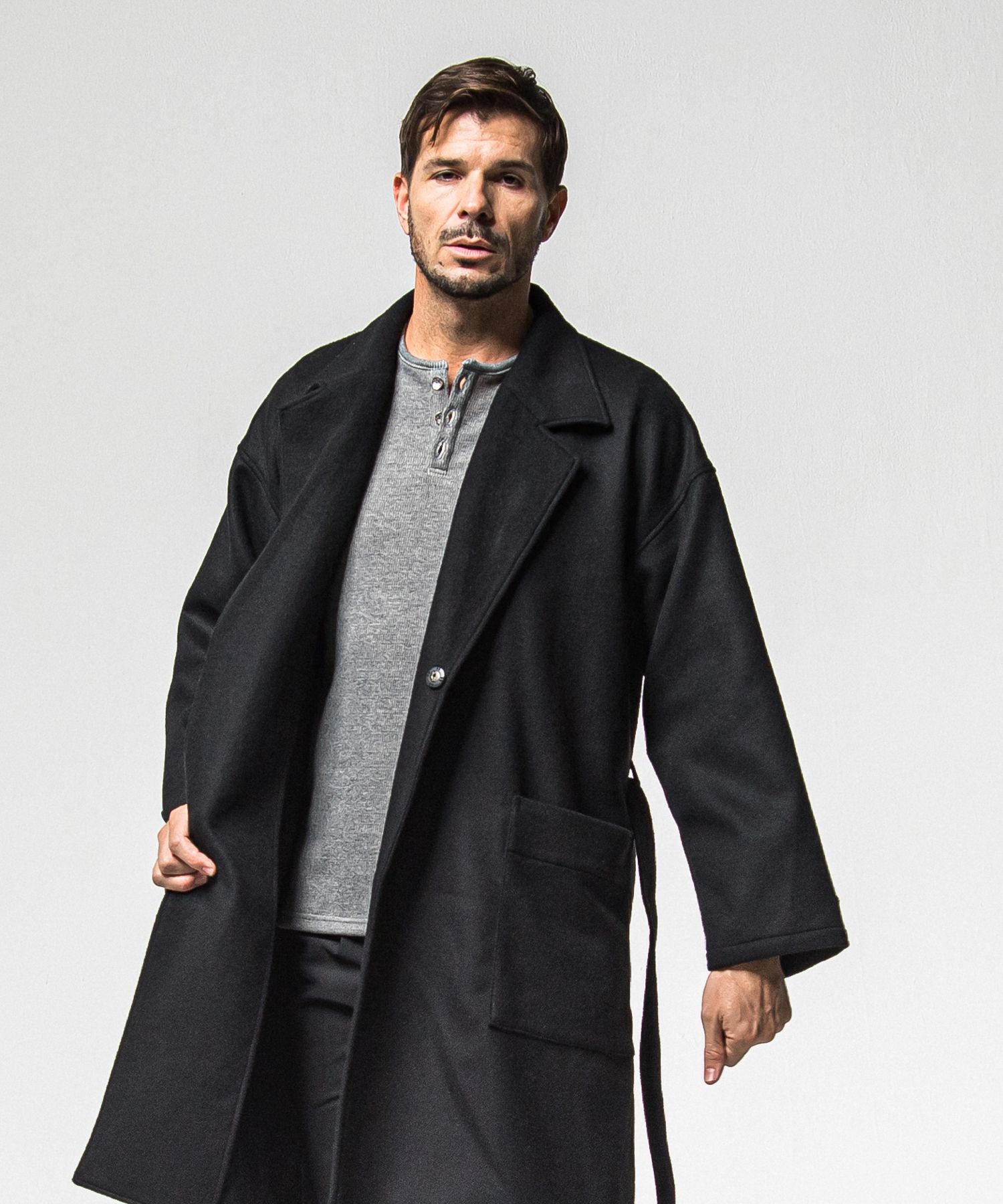 GOWN OVER COAT / RC38-JK-004 / オーバーサイズガウンコート / ブラック (11月上旬入荷予定)