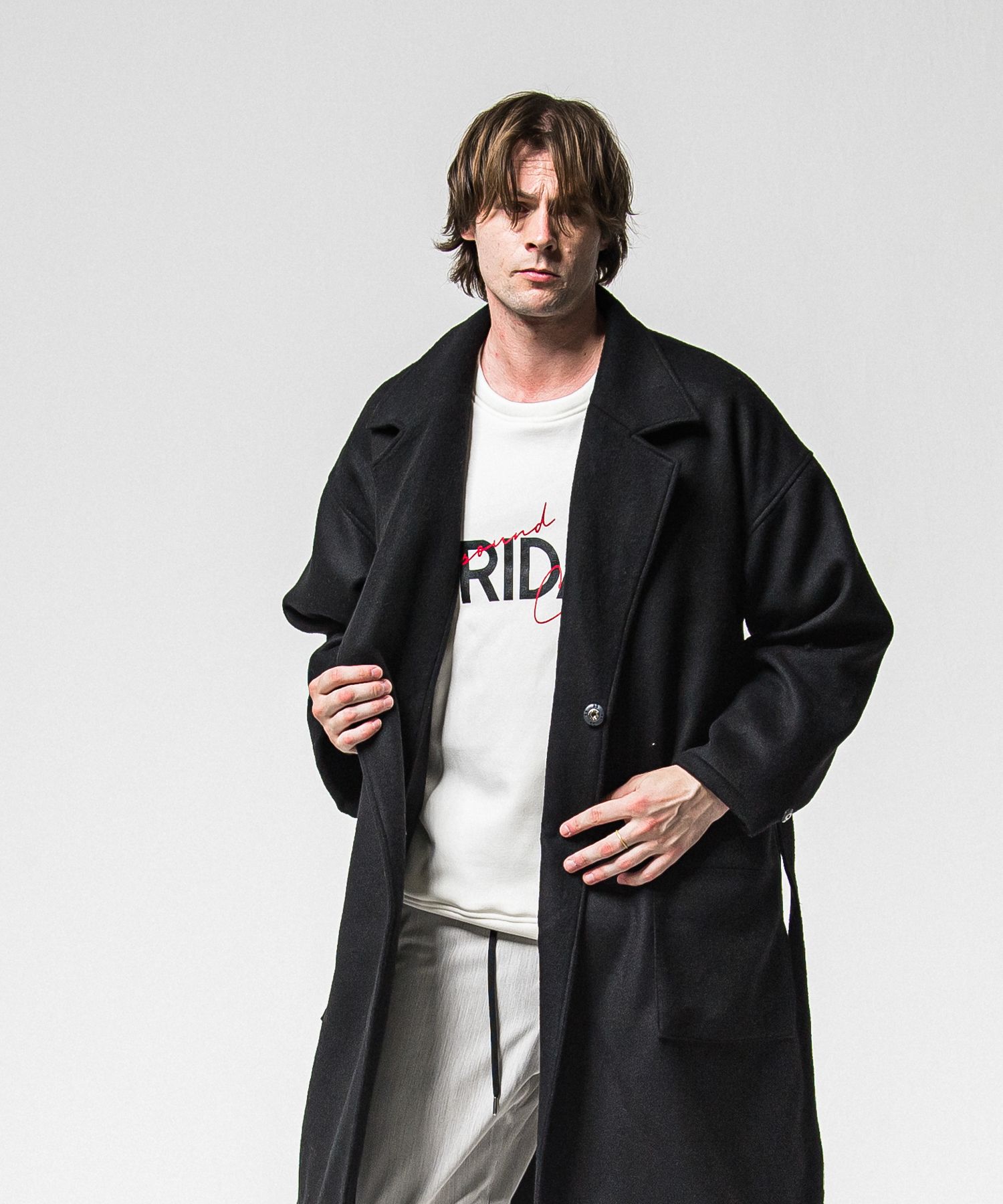 GOWN OVER COAT / RC38-JK-004 / オーバーサイズガウンコート / ブラック (11月上旬入荷予定)
