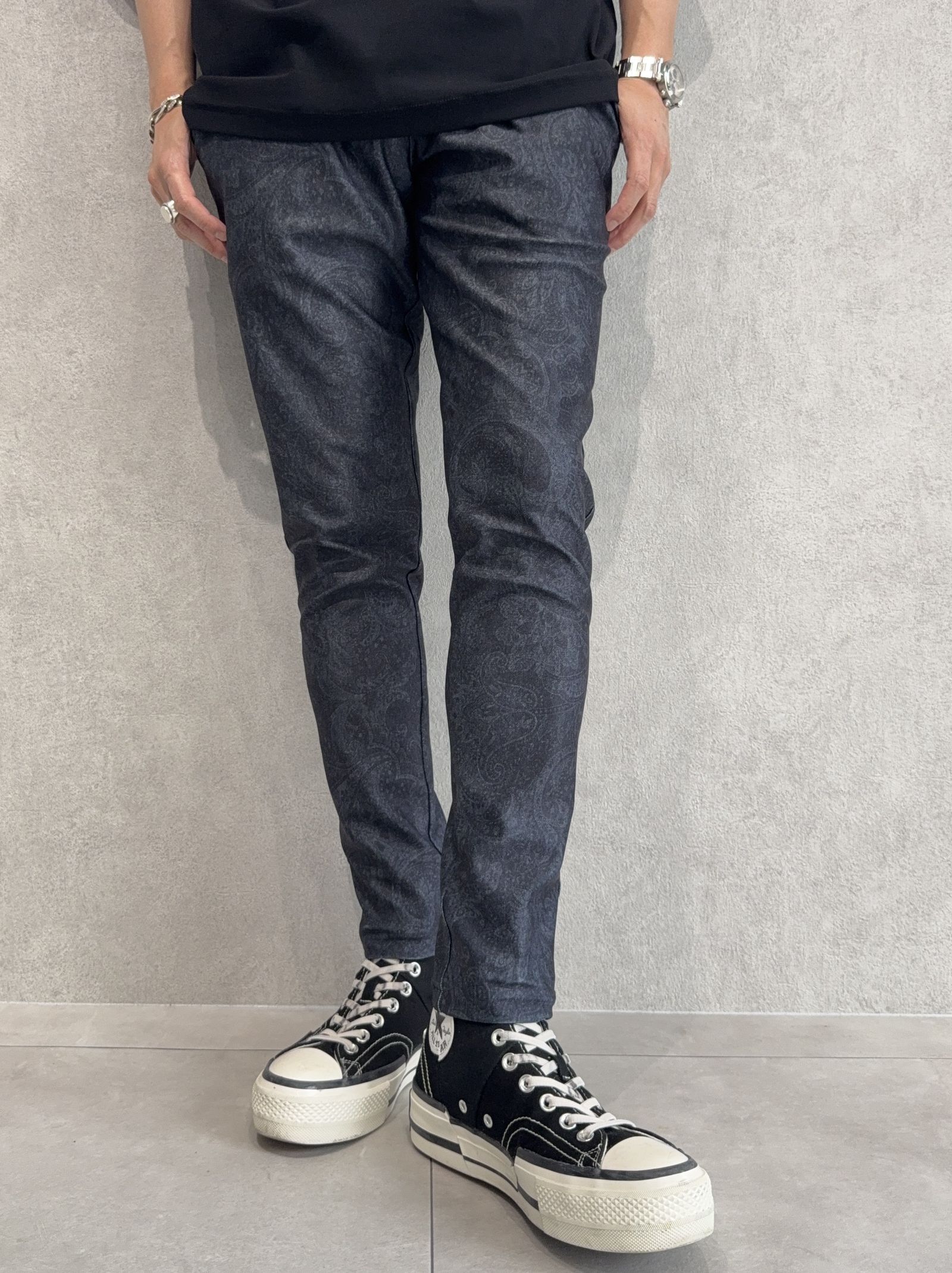 CHRIS EASY TUCK PANTS / RC35-ST-016T / イージータックパンツ / ペイズリーブラック