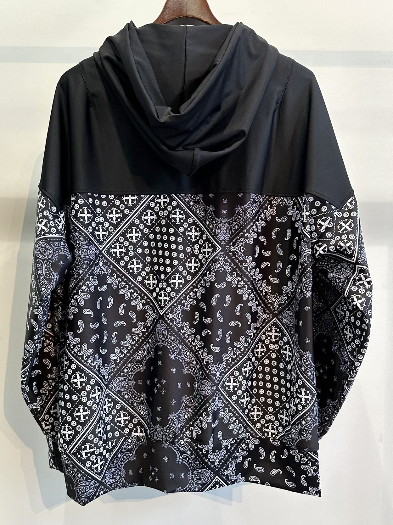 PAISELY RUSH OVER ZIPUP HOODIE / RC32-C-001 / ラッシュガードパーカー / バンダナブラック