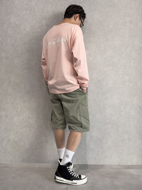 より一層オシャレに見える、ロンTEE×ハーパンの合わせ