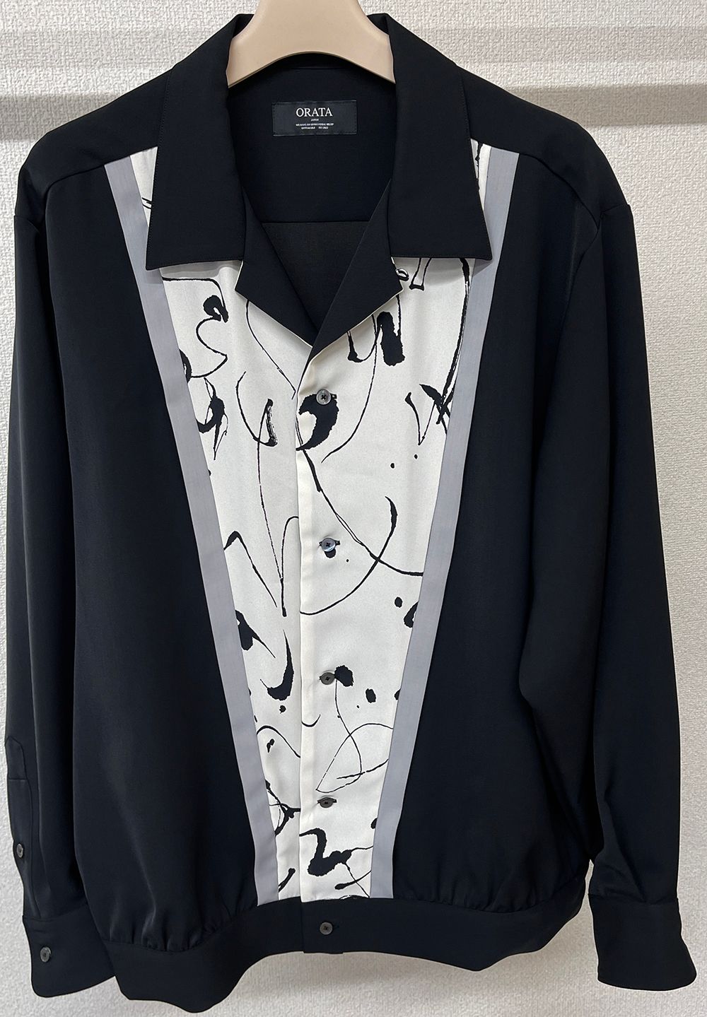 ROCKA PAINT LONG SLEEVE SHIRT / OR2-SH-002 / 長袖シャツ / ブラック×ホワイト (6月中旬入荷予定)