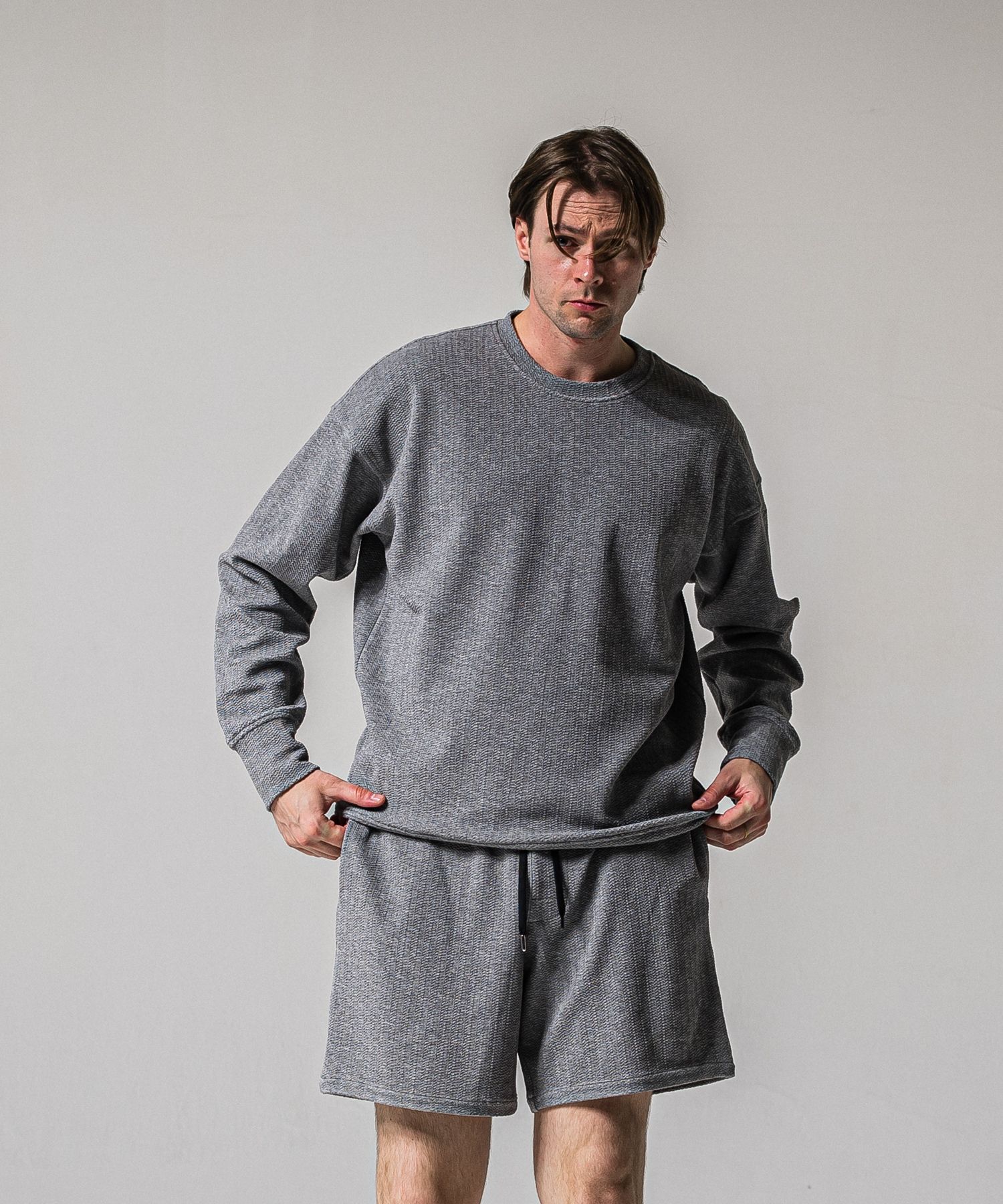 BLISTER TRAINER / RC39-C-004 / ブリスターニットトレーナー / グレー (1月中旬入荷予定)