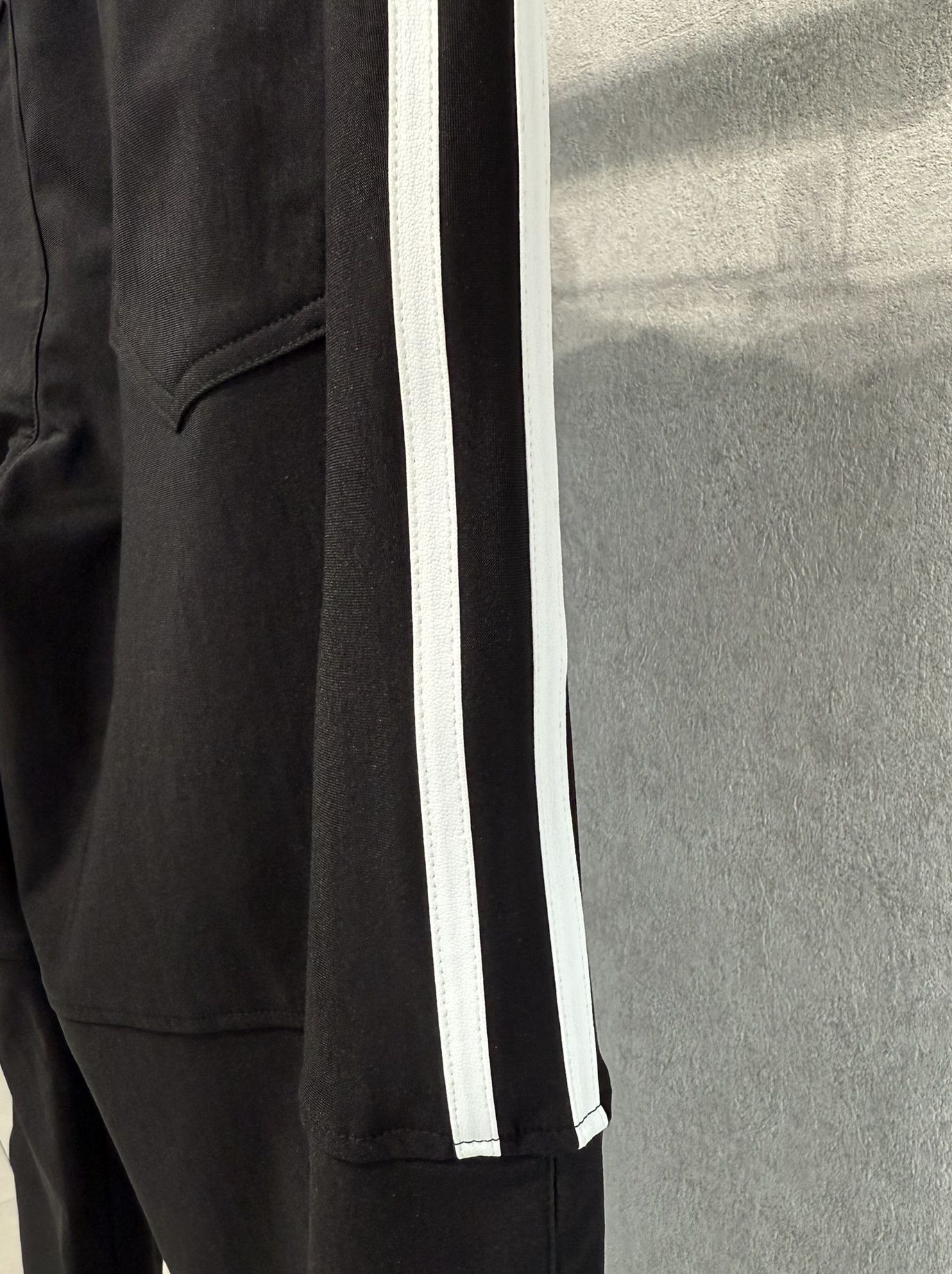 JOHNSON LINE HEAT WIDE TUCK PANTS / RC38-ST-009HWT / 裏起毛ジョンソンラインワイドタックパンツ / ブラック×ホワイト