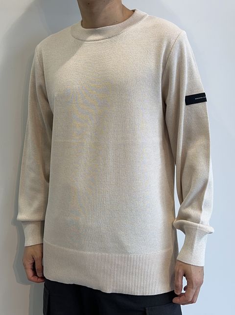 SILK KNT LONG SLEEVE / RC29-K-001 / 無地コットンニット / ベージュ