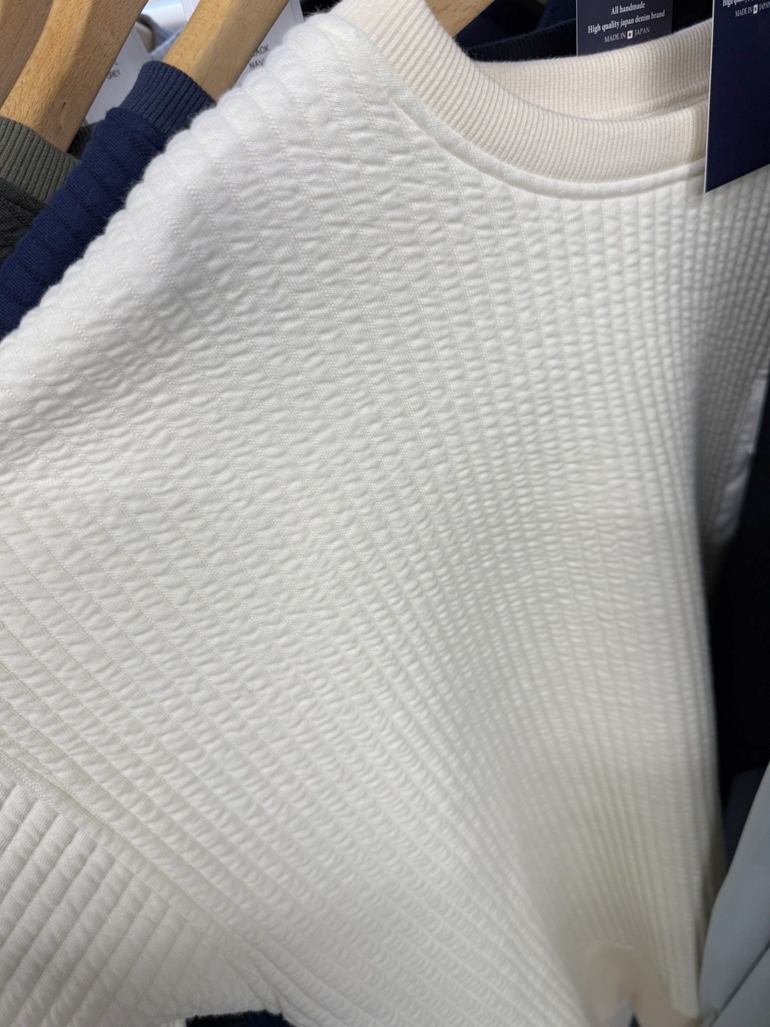 STRIPE QUILTING DROP TRAINER / RC37-C-003 / ストライプキルティングトレーナー / オフホワイト (9月下旬入荷予定)