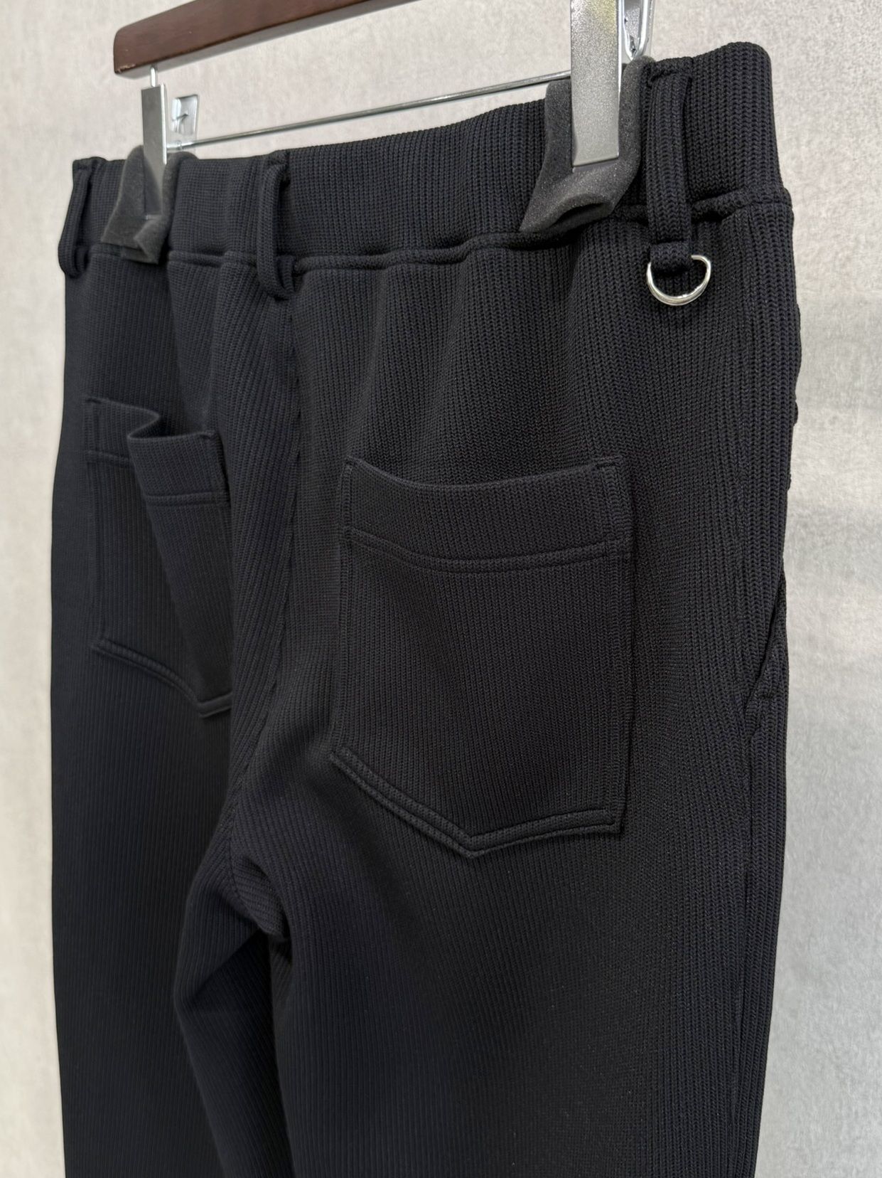 AZE WIDE TUCK PANTS / RC39-ST-016WT2 / 高機能畦編みニットワイドタックパンツ / ブラック