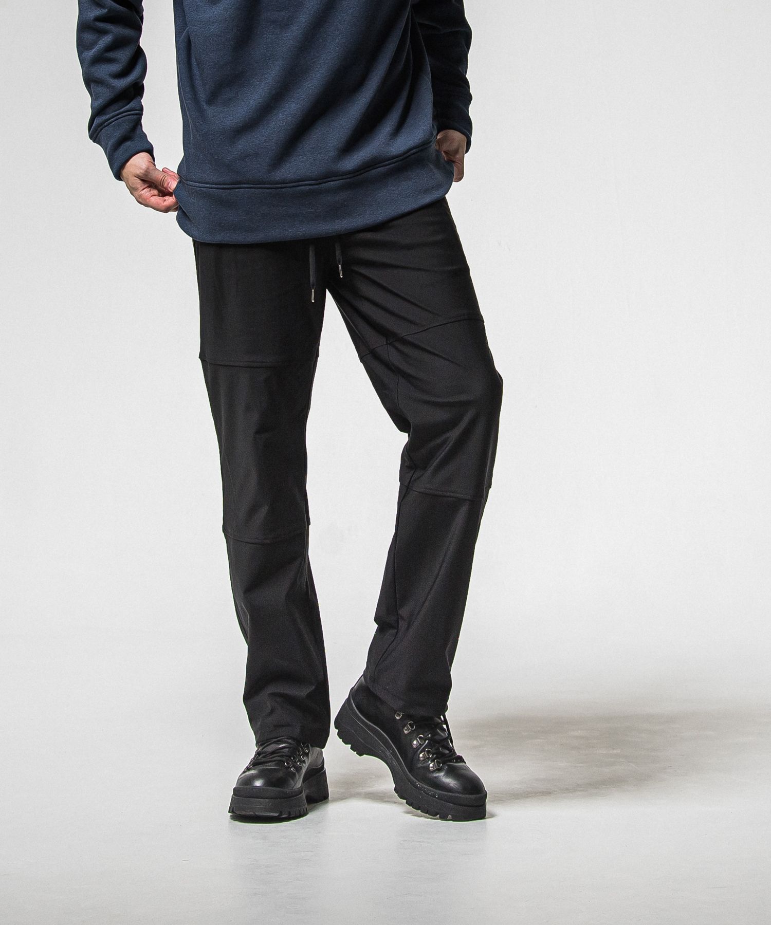 JOHNSON LINE HEAT WIDE TUCK PANTS / RC38-ST-009HWT / 裏起毛ジョンソンラインワイドタックパンツ / ブラック×ブラック (10月下旬入荷予定)
