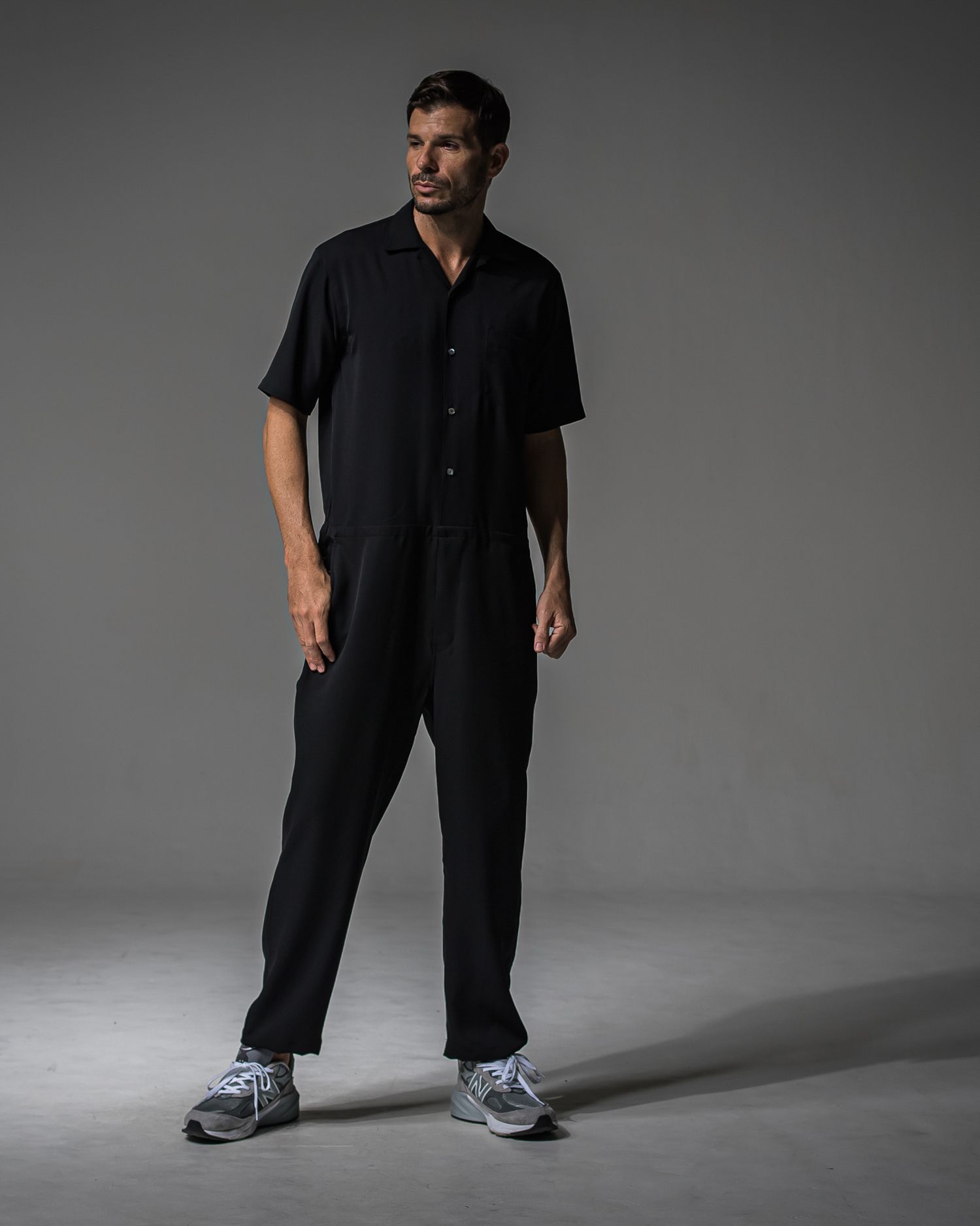 RAGE TWILL HALF ALL IN ONE / DP1-TN-001 / 半袖シャツオールインワン / ブラック (3月中旬入荷予定)