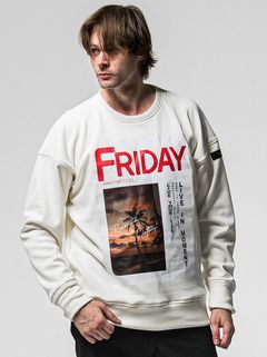【FRIDAYコラボ】 FRIDAY OLD COVER VELOURS FLEECE TRAINER / RCF1-C-002 / 裏起毛FRIDAYオールドカバートレーナー / ホワイト (11月上旬入荷予定)