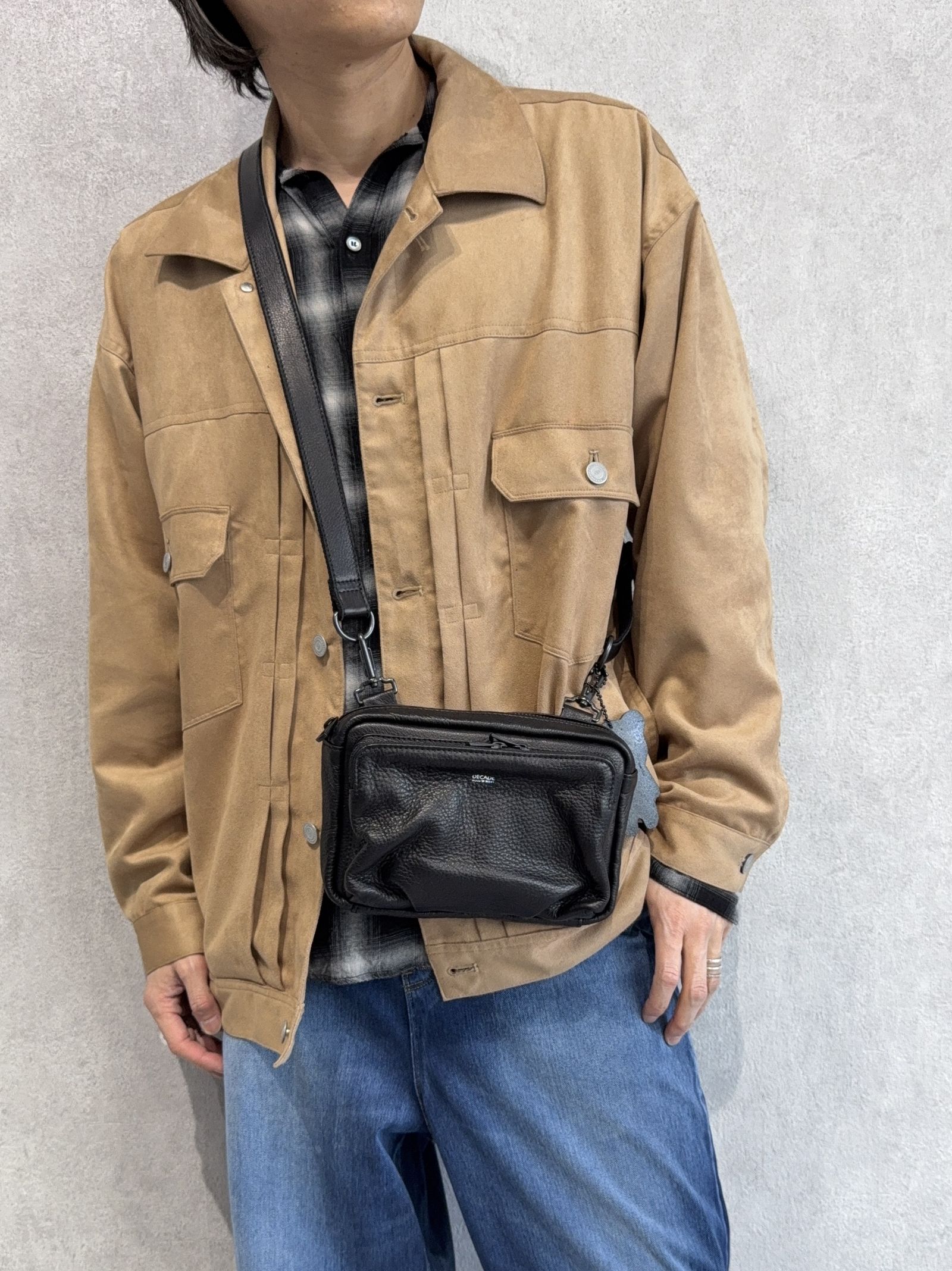 オイルドレザー ミニショルダーバッグ / DCD-01326B / ブラック×ブラック