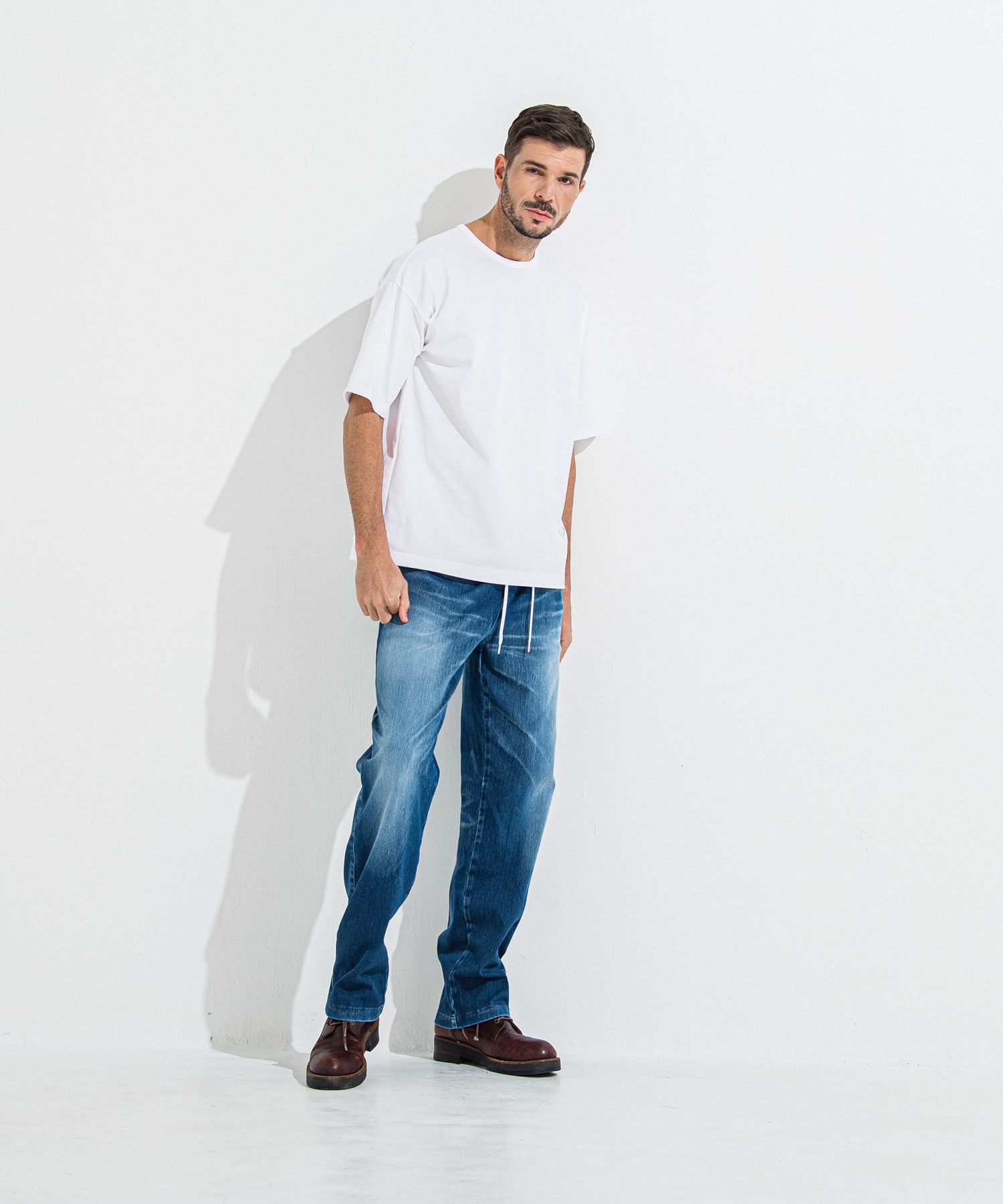 DENIM JERSEY WIDE PT / RC36-ST-016WTD / ライトオンスデニムジャージワイドパンツ / ダークインディゴ