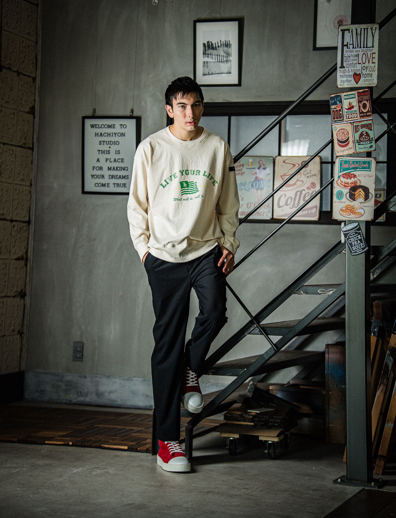 CHRIS EASY WIDE PANTS / RC31-ST-016W / ナイロンワイドパンツ / ブラック