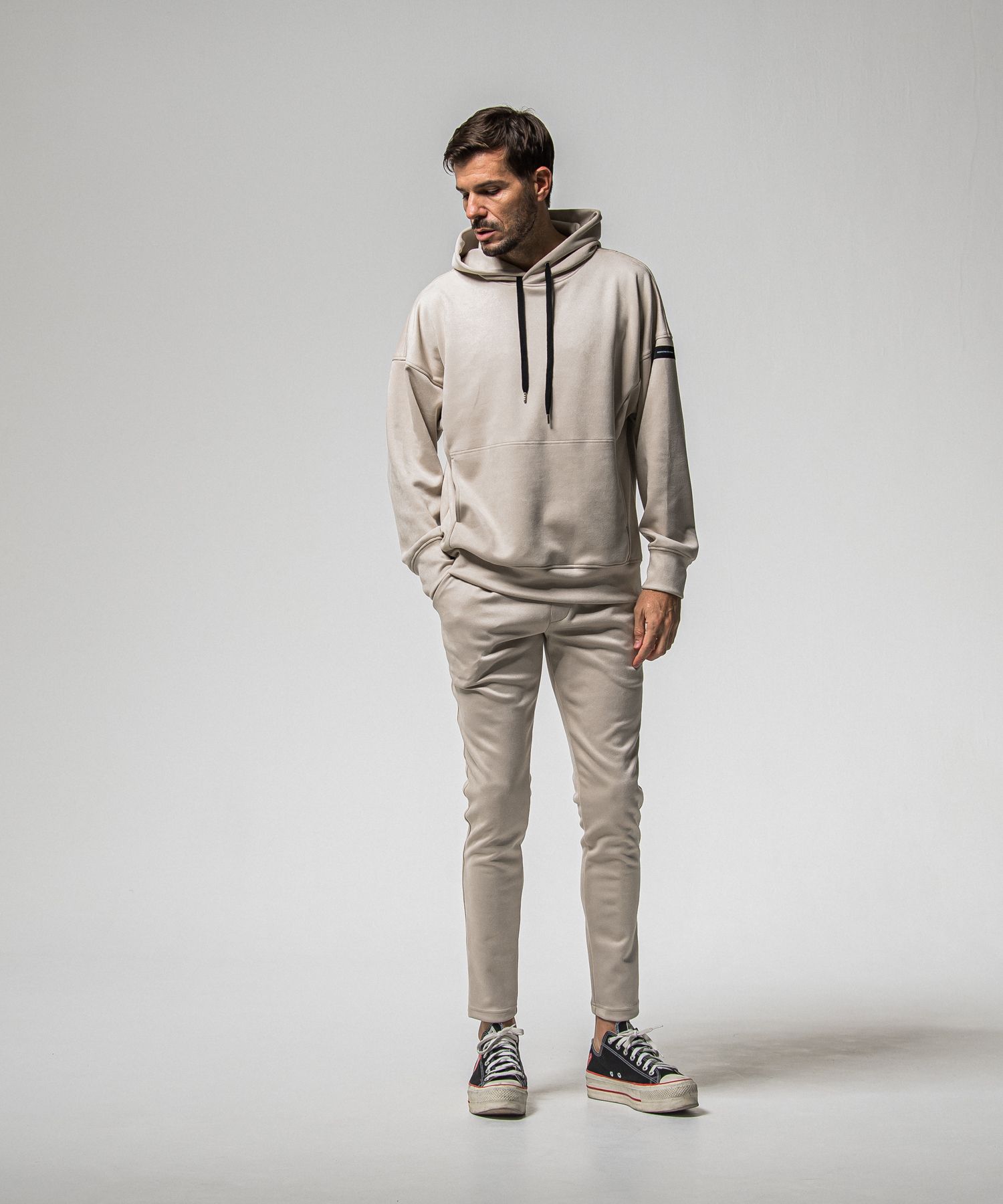 SUEDE LOOSE HOODIE / RC38-C-006 / スエードパーカー / グレージュ (1月上旬入荷予定)