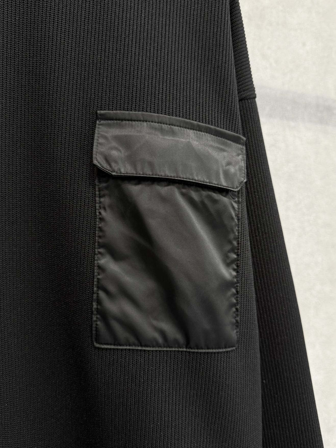 AZE MILITARY DROP TRAINER / RC39-C-003 / 高機能畦編みニットトレーナー / ブラック