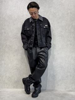 カルバンクライン新作×RESOUND別注レザーワイドパンツ