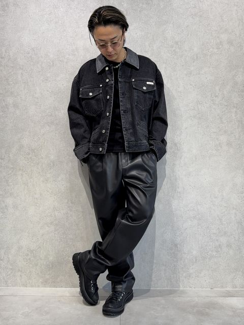 カルバンクライン新作×RESOUND別注レザーワイドパンツ