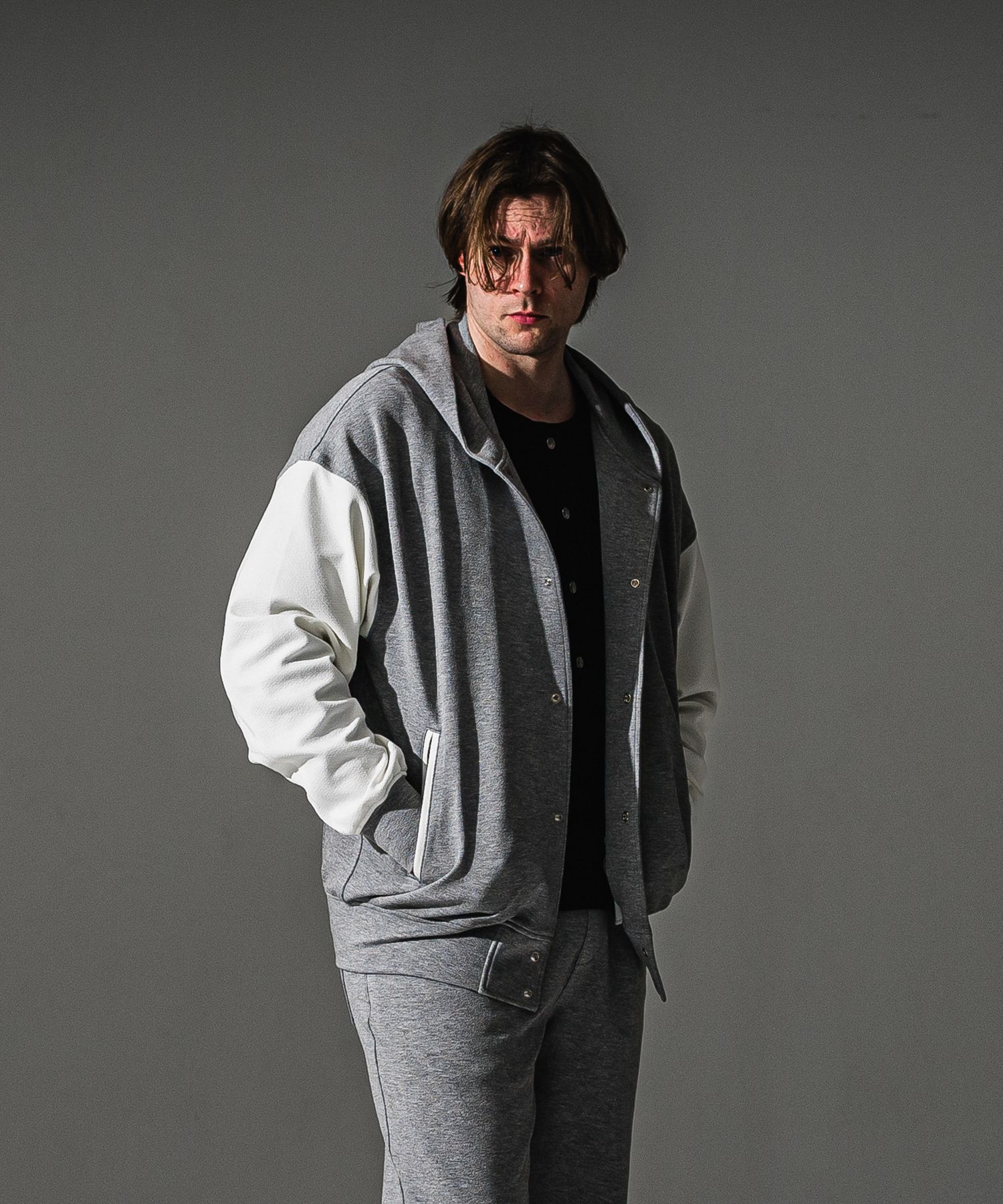 BLISTER VARSITY HOODIE / RC41-C-006 / ライトブリスターニットパーカースタジャン / グレー (8月下旬入荷予定)