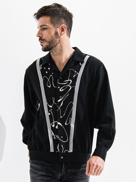 ROCKA PAINT LONG SLEEVE SHIRT / OR2-SH-002 / 長袖シャツ / ブラック (6月中旬入荷予定)