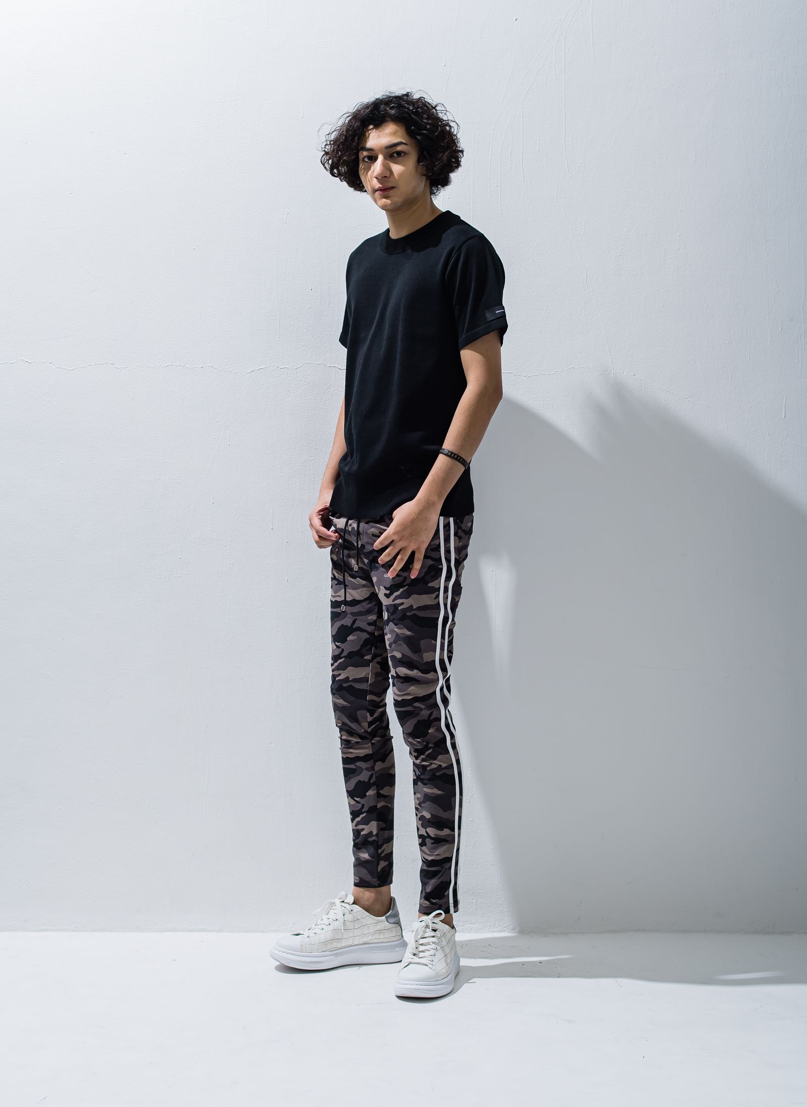 SILK HALF KNT / RC28-K-001 / 無地半袖サマーニット / ブラック