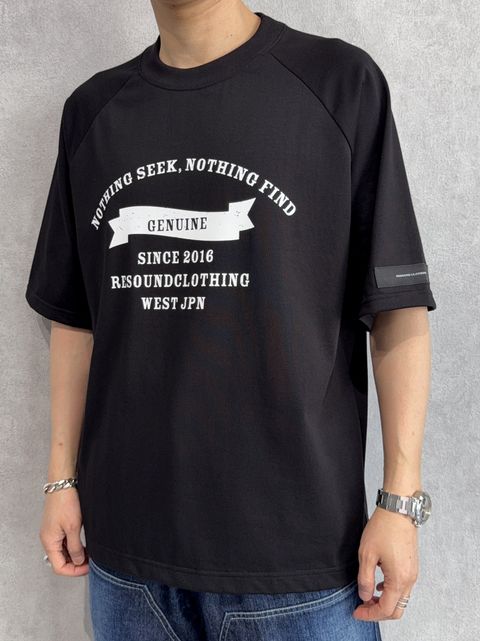 COLLEGE RAGLAN OVER TEE / RC39-T-002 / カレッジロゴラグランビッグTシャツ / ブラック