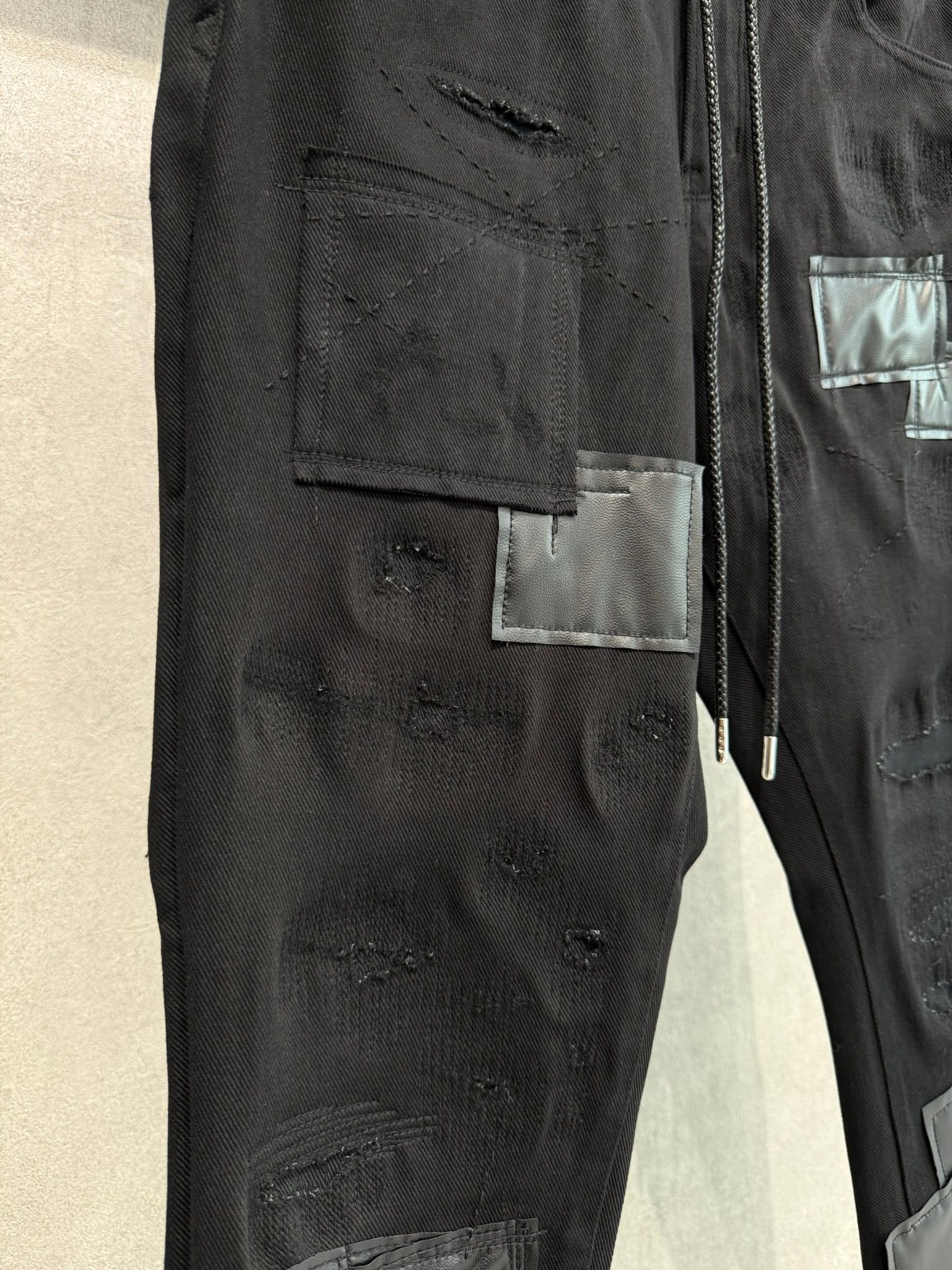 MICK DENIM JERSEY / BASIC-ST-020 / デニムジャージテーパードパンツ / ブラックリメイク