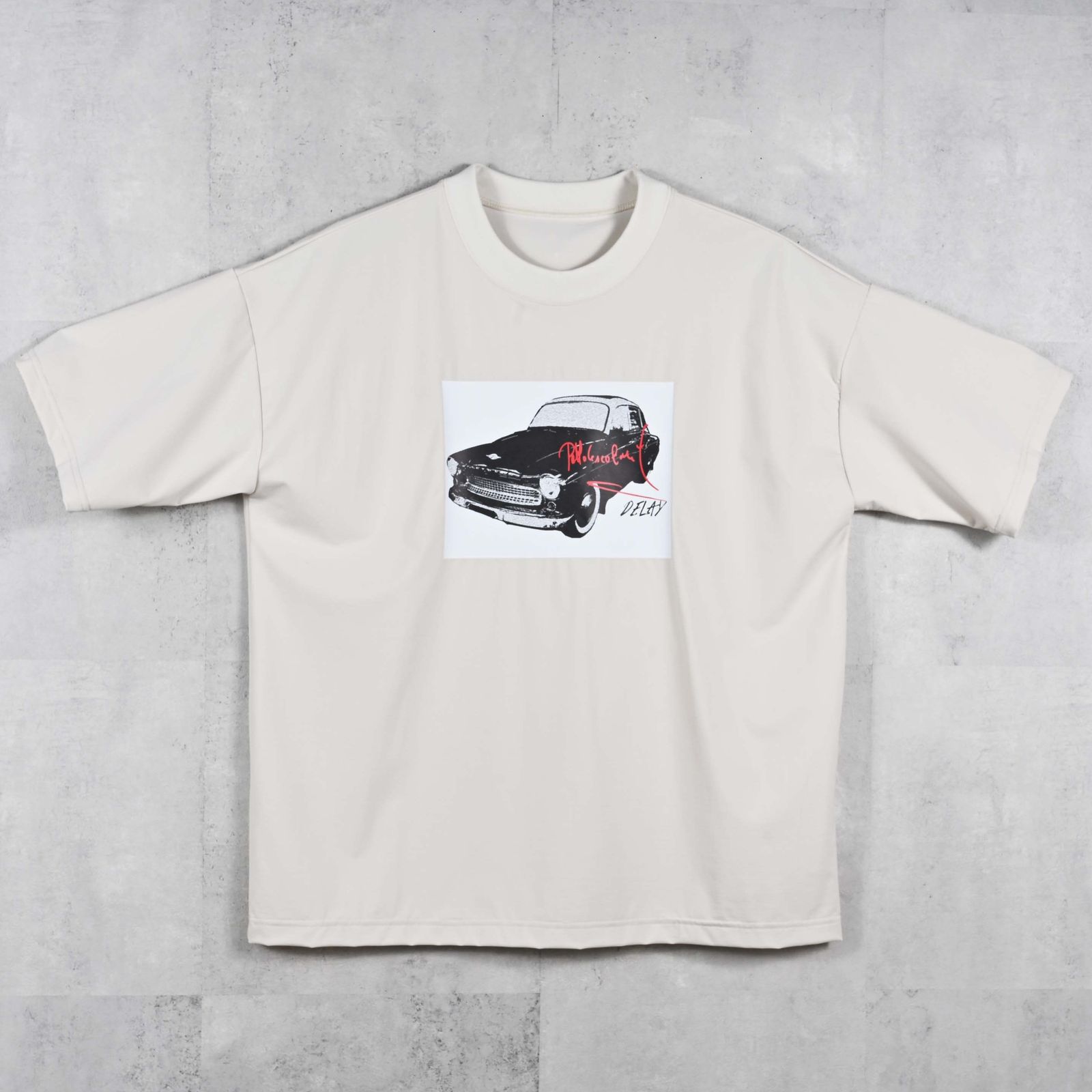 CAR OVER NYLON T / DP1-T-004 / カープリントナイロンビッグTシャツ / グレージュ (4月上旬入荷予定)