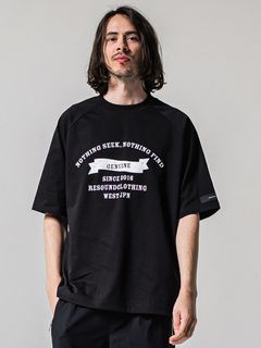 COLLEGE RAGLAN OVER TEE / RC39-T-002 / カレッジロゴラグランビッグTシャツ / ブラック (4月上旬入荷予定)