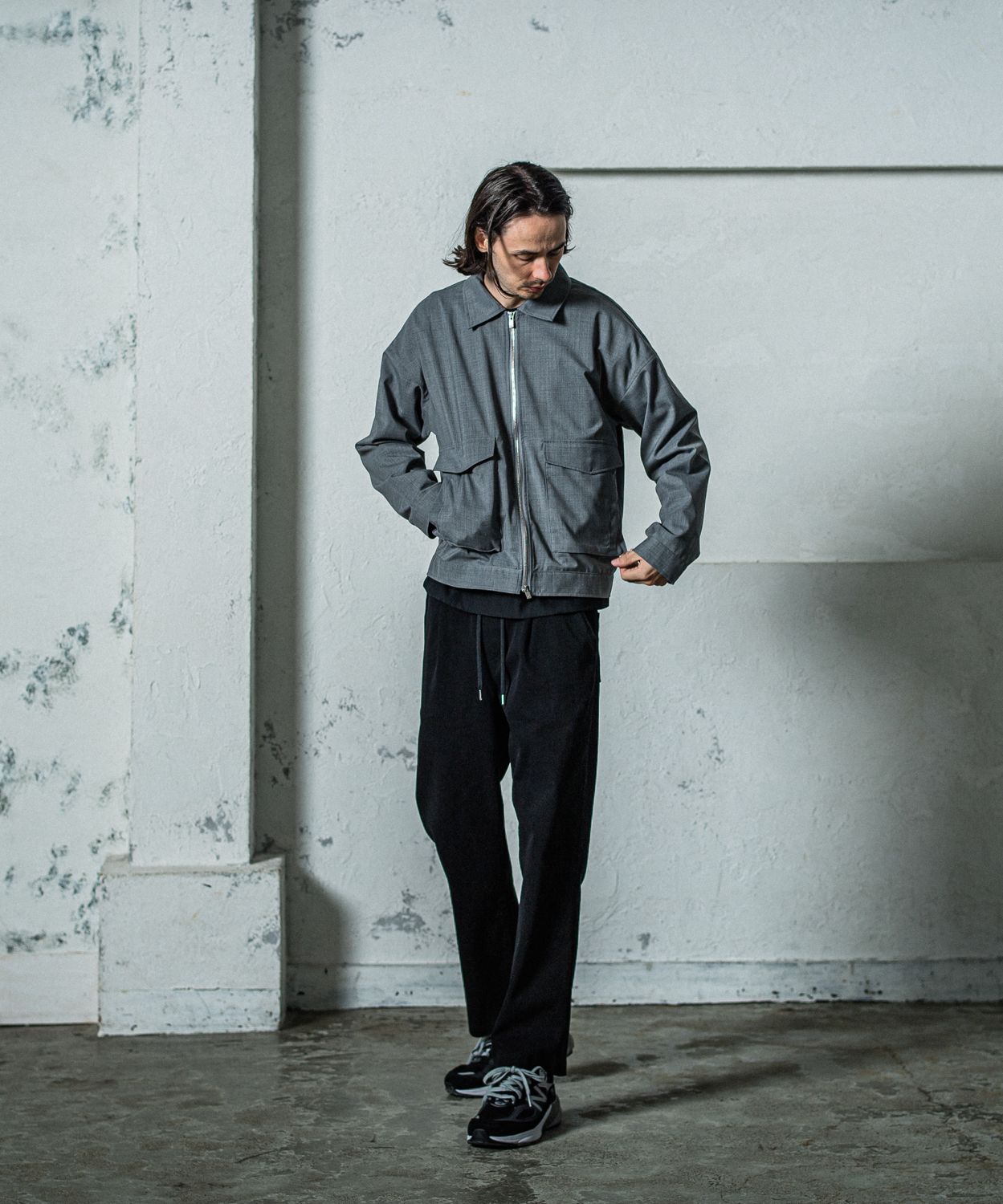 EX DENIM JERSEY WIDE PT / RC35-ST-016WTD / デニムジャージワイドパンツ / ブラック