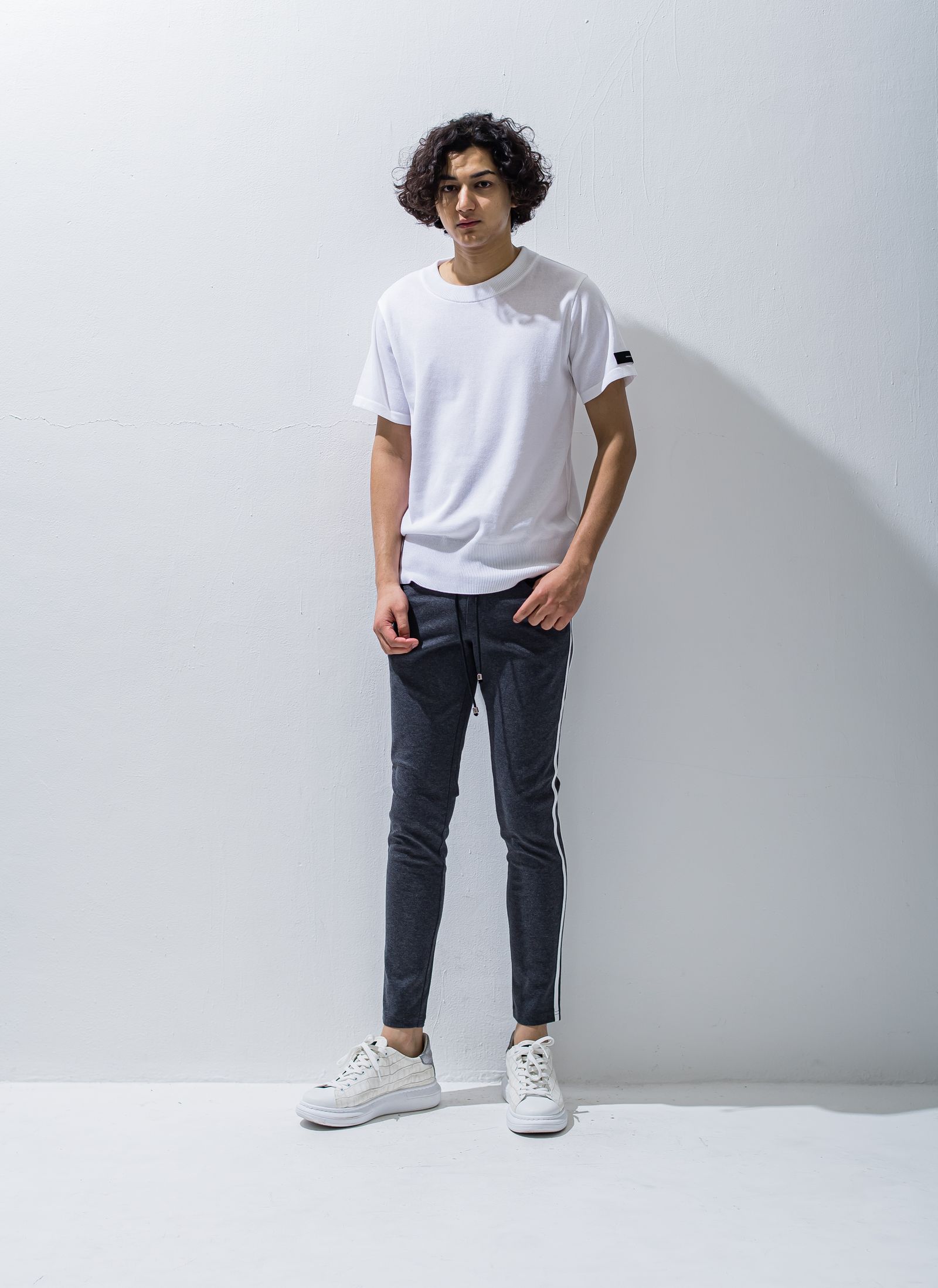 SILK HALF KNT / RC28-K-001 / 無地半袖サマーニット / ホワイト