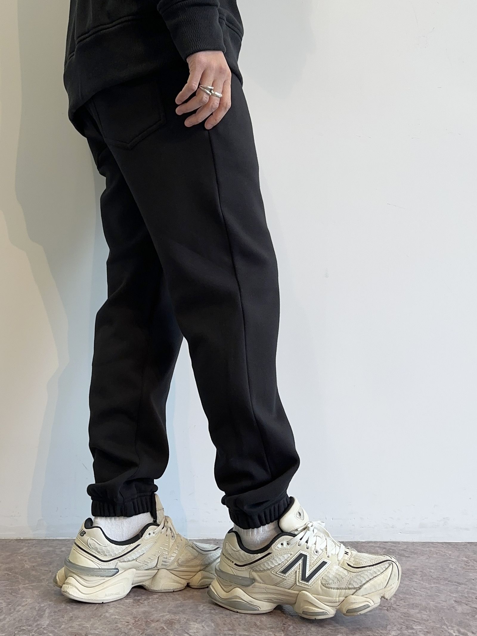 MIKE HEAT PANTS / RC30-ST-028H / 裏起毛ルーズ裾ゴムパンツ / ブラック