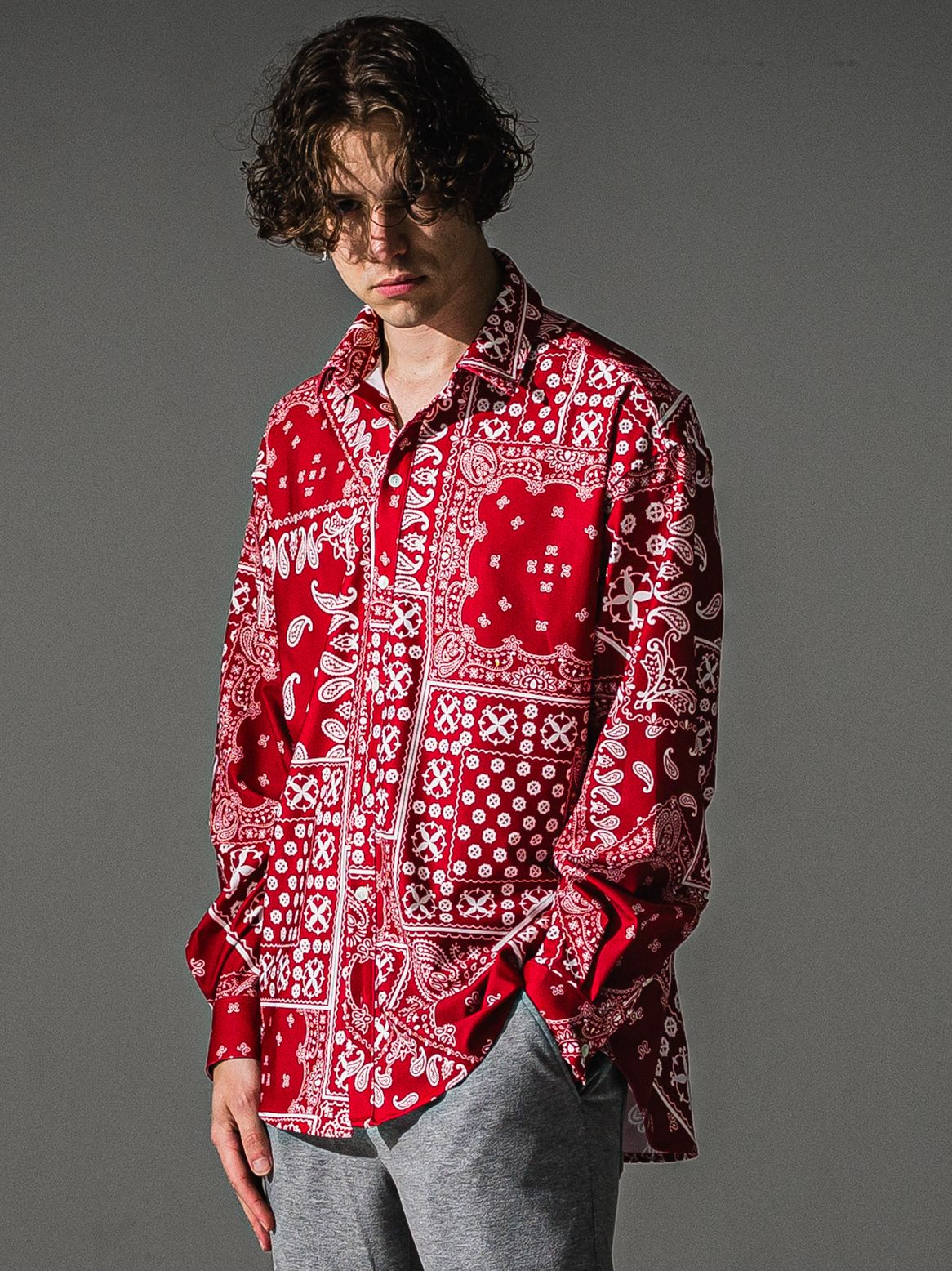 BANDANA JACK SHIRTS / RC41-SH-002 / オーバーサイズペイズリーシャツ / レッドバンダナ (8月下旬入荷予定)