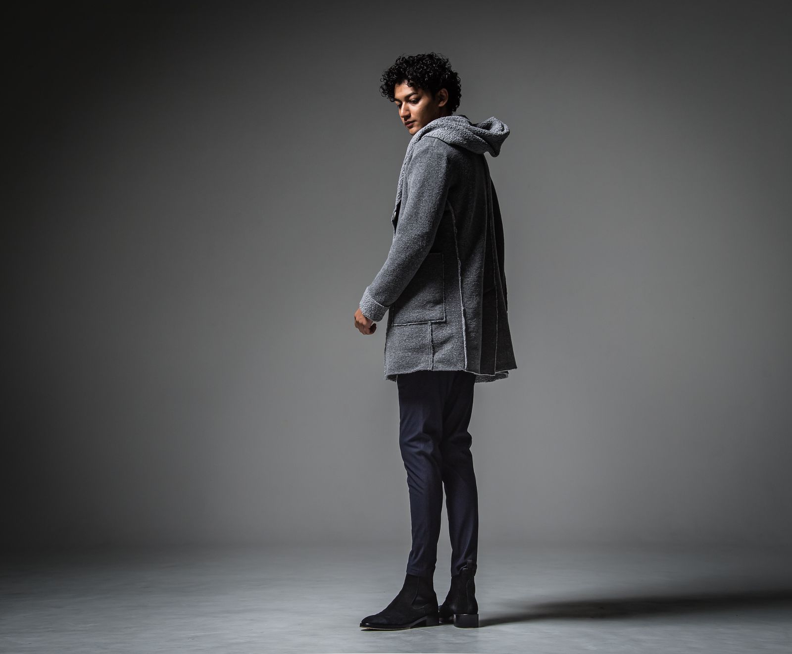 BOA HOODIE COAT / RC30-C-007 / ボアフーディーコート / グレー