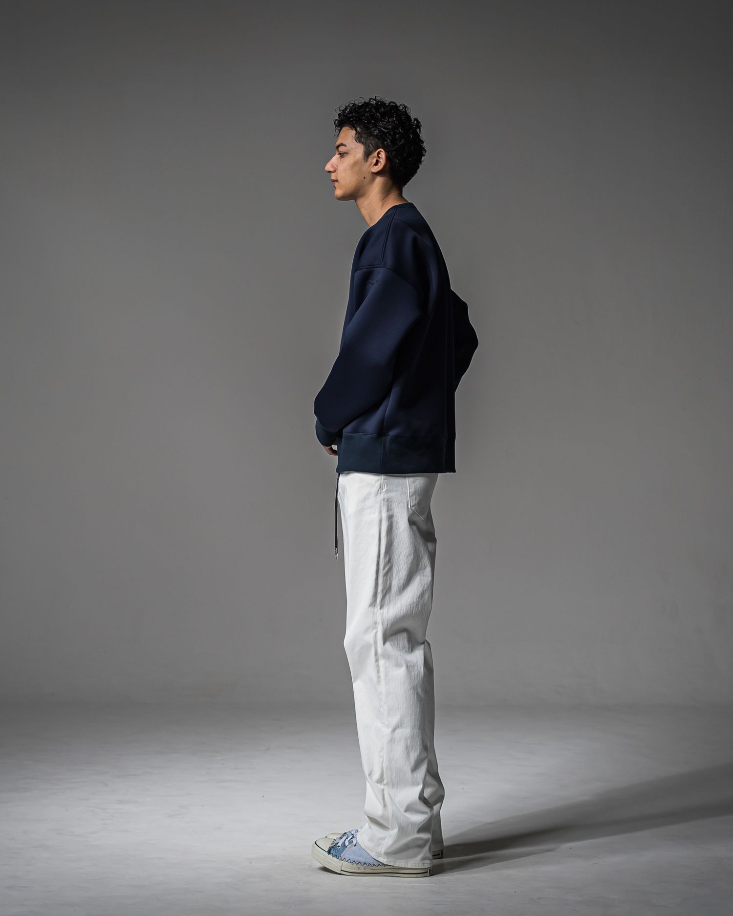 KING DENIM JERSEY / BASIC-ST-005 / デニムジャージ バギーワイドパンツ / ホワイト