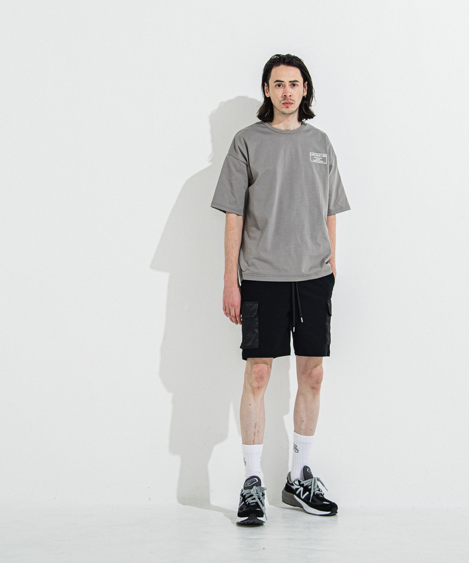 DARRELL CARGO SHORTS / RC36-HP-005 / ナイロンカーゴショーツ / ブラック