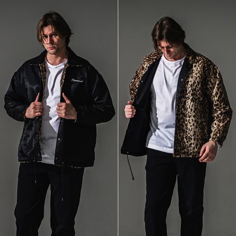 REV COACH JK / RC41-JK-010 / リバーシブルコーチジャケット / ブラック×レオパード (9月下旬入荷予定)