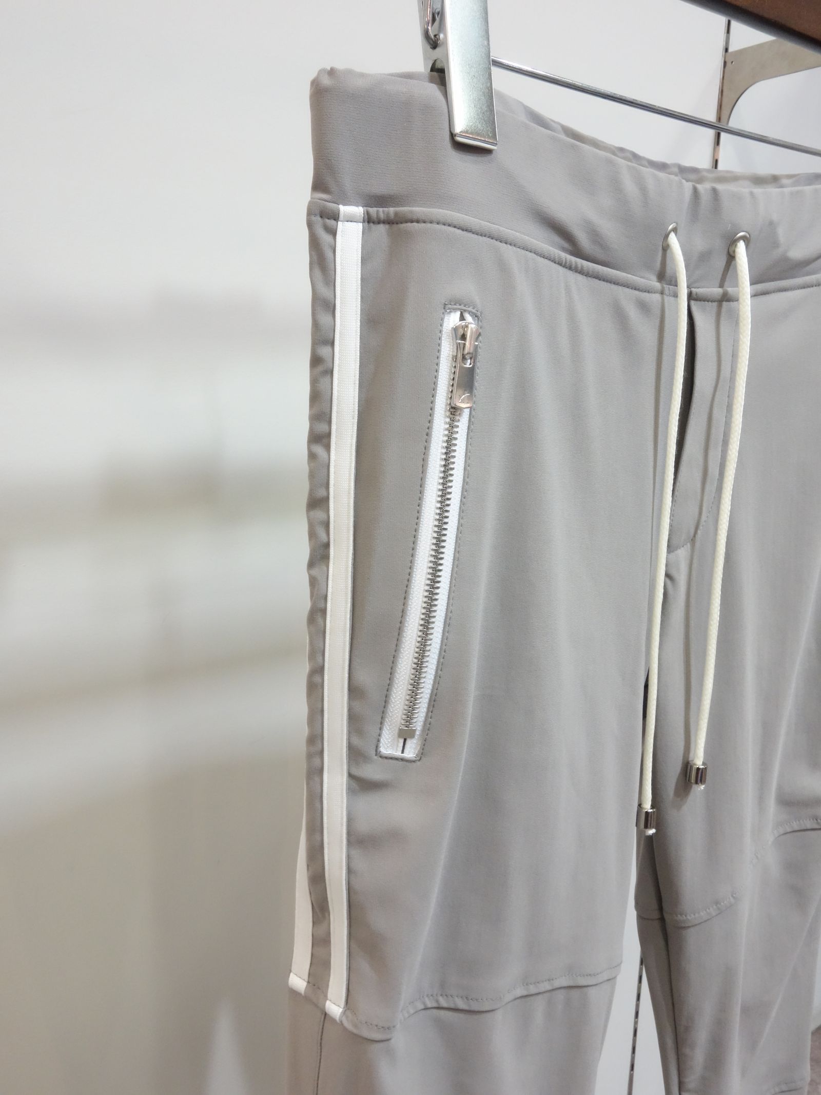 JOHNSON LINE NYLON PT / BASIC-ST-009 / ジョンソンナイロンラインパンツ / グレー×ホワイト (3月上旬入荷予定)